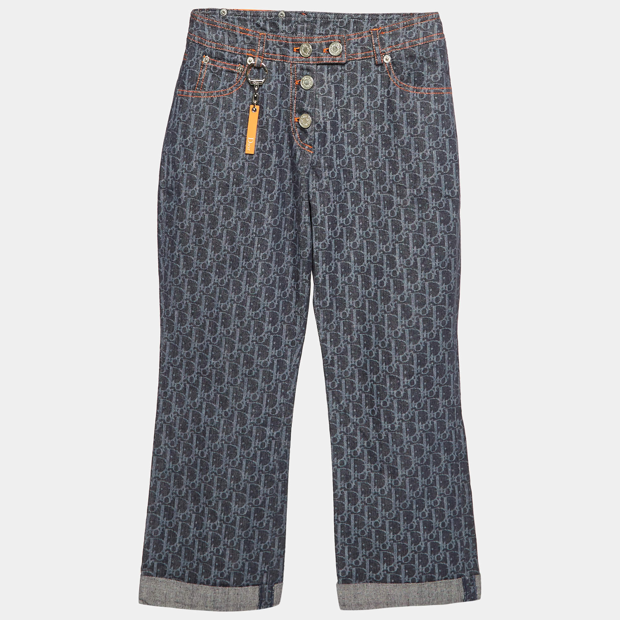 Dior Blue Flight Monogram Totter Denim Jeans S (Waist 27")