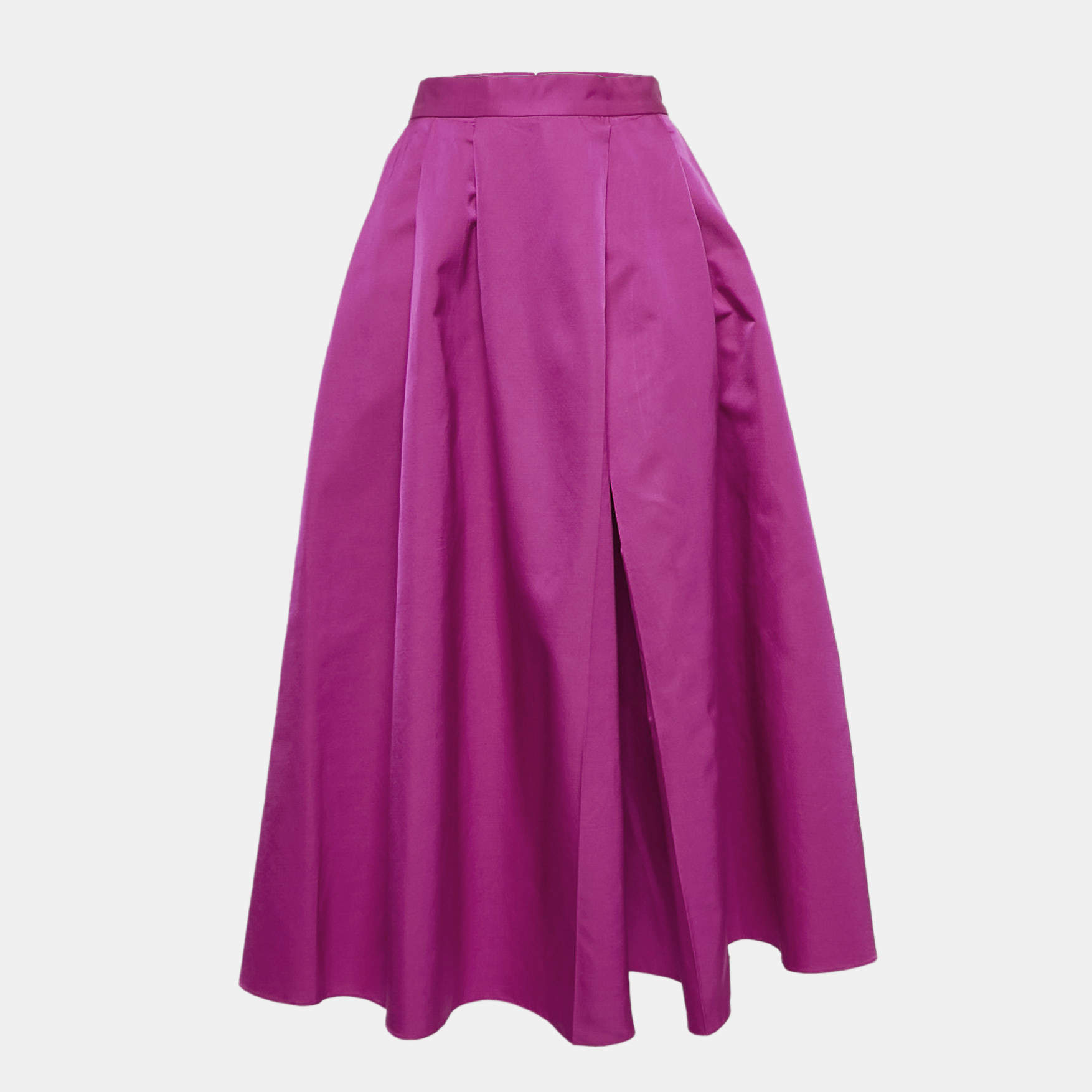 Dior Pink Wool and Silk Blend Pleated Midi Skirt XL