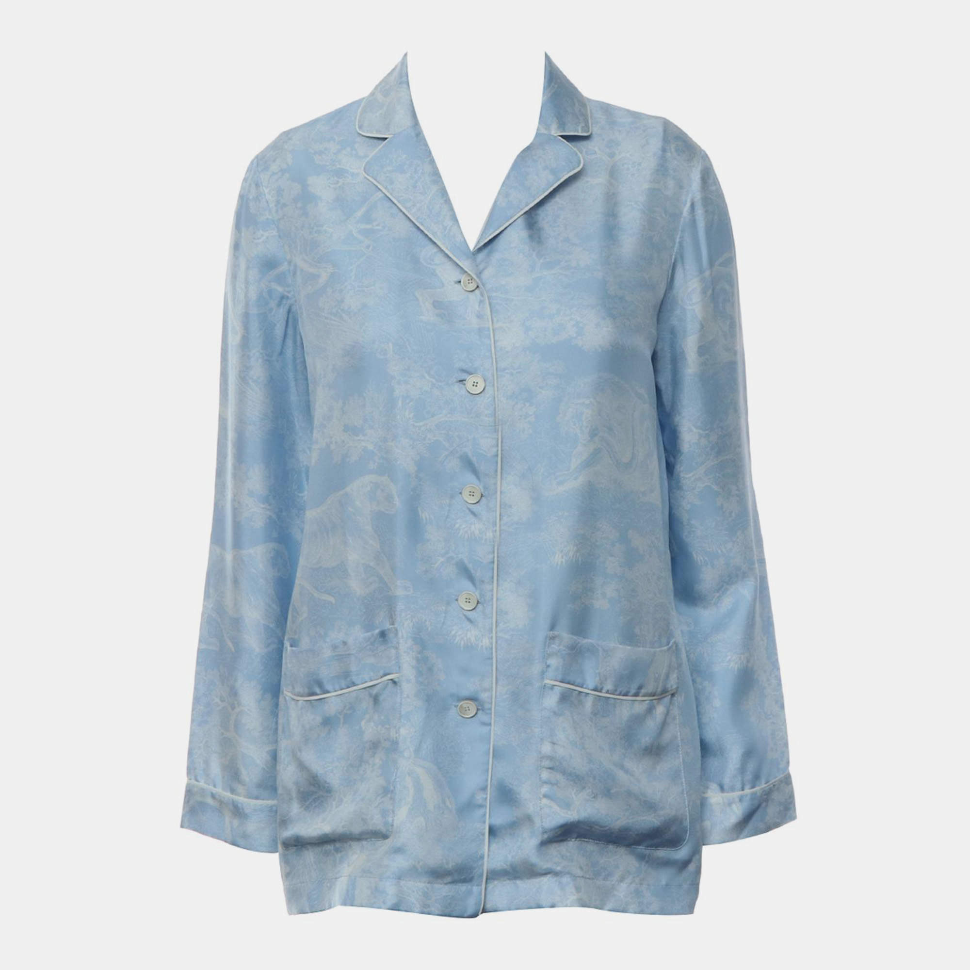 Christian Dior Printed Long Sleeve Silk Shirt
