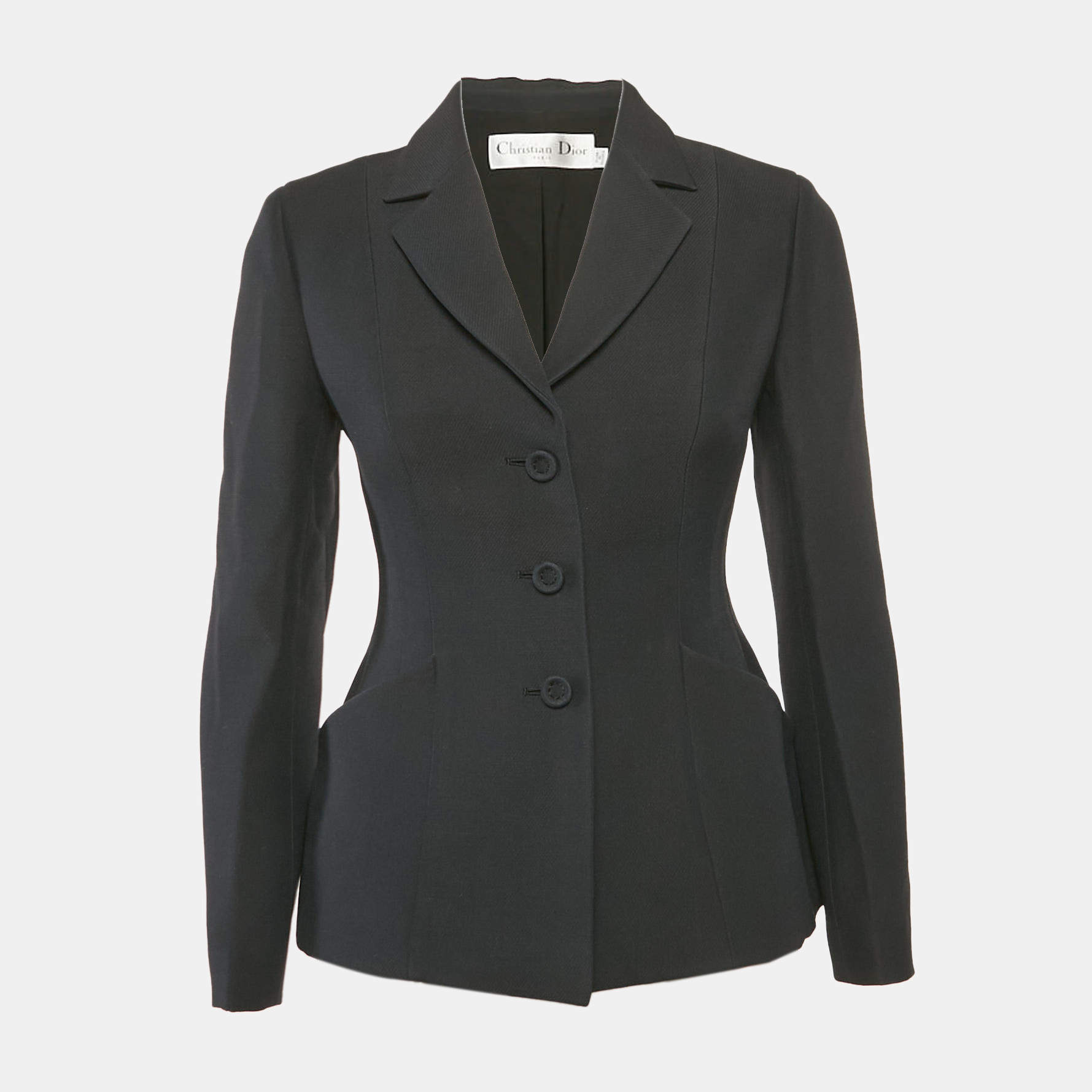 Pre Owned Dior Black Wool Blend Single Breasted Blazer S