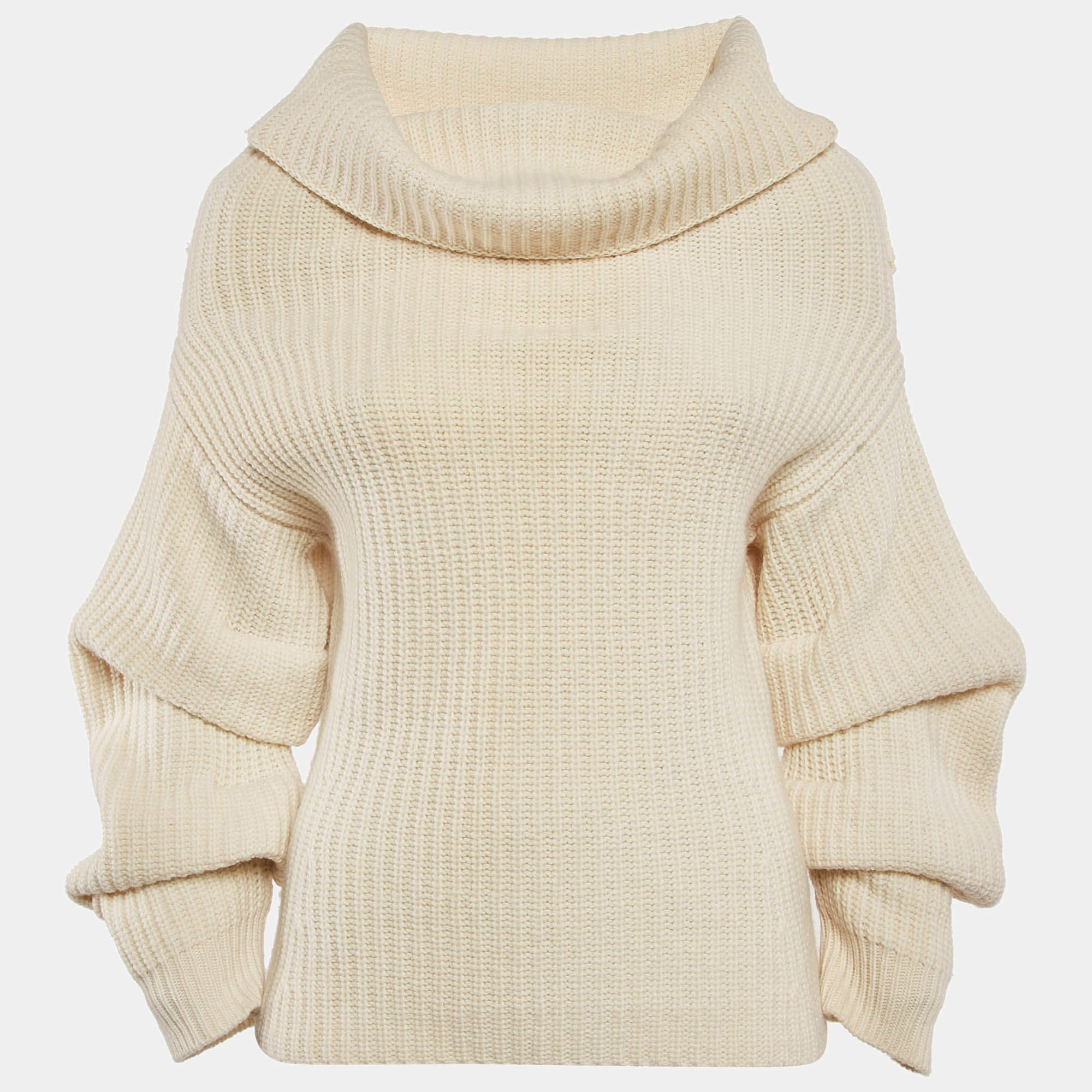 Dior Off-White Wool Cowl Neck Sweater M