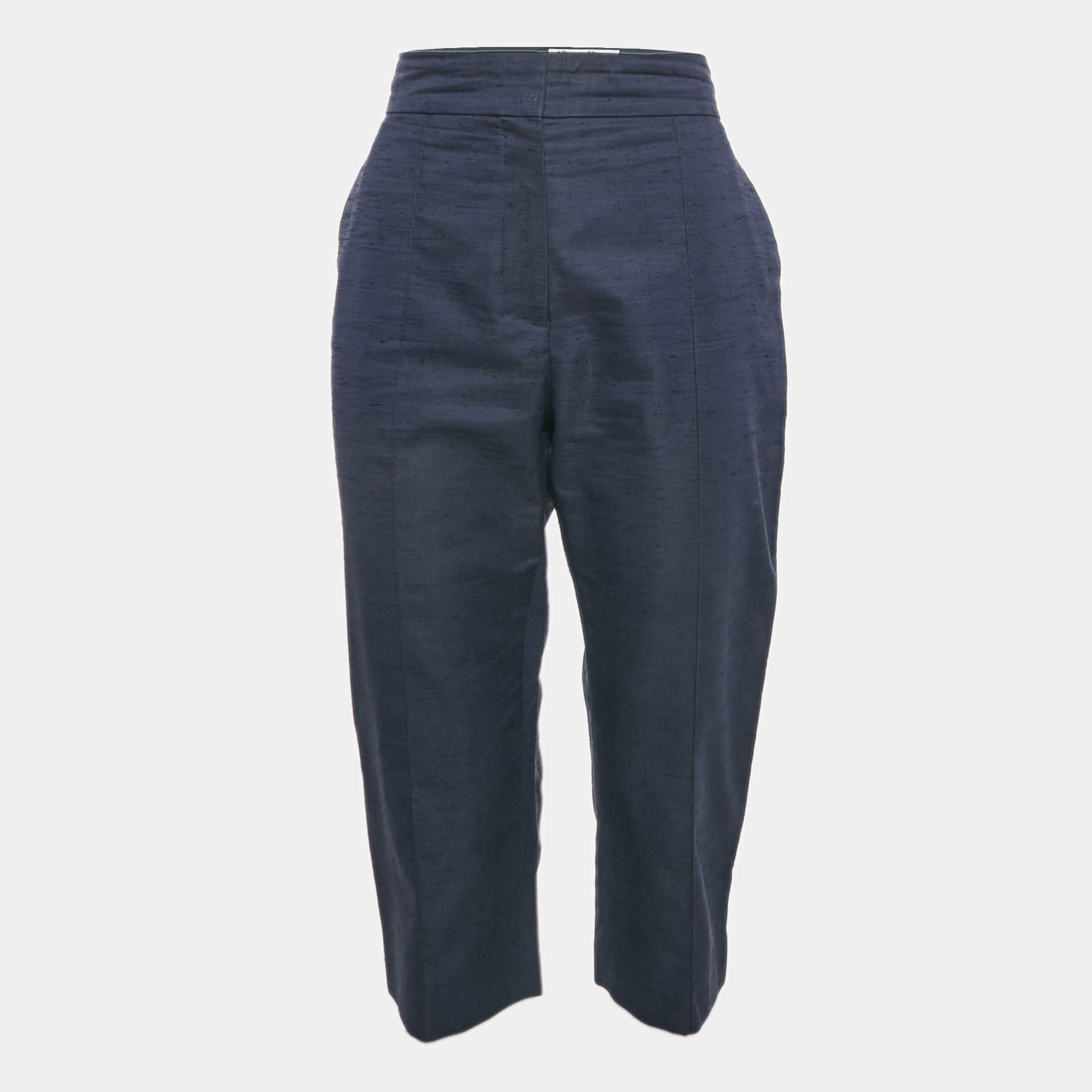 Dior Navy Blue Cotton Blend Capri Pants M