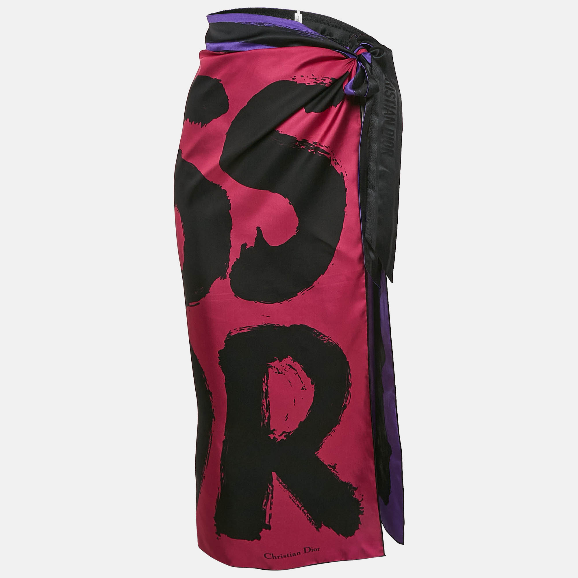 Christian Dior Multicolor Print Silk Double-Sided Waistband Sarong One Size