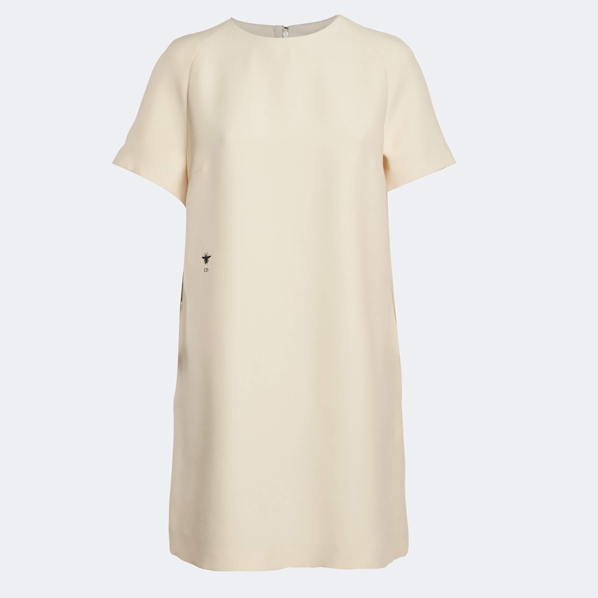Pre Owned Dior Cream Wool Midi Dress XL