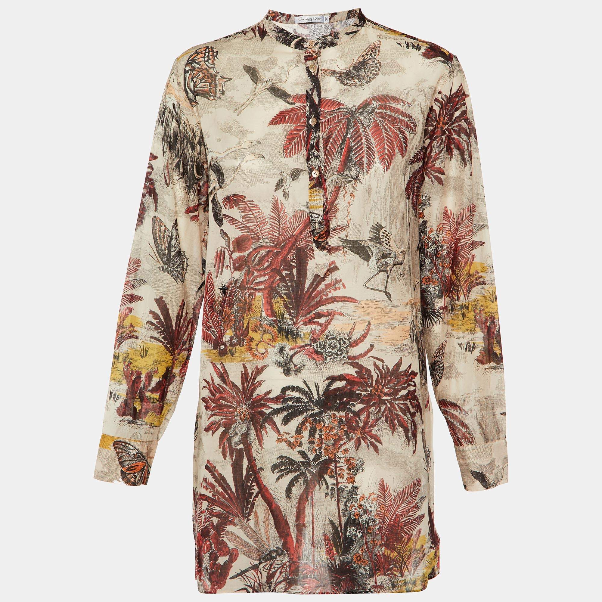 Christian Dior Multicolor Printed Cotton Tunic L