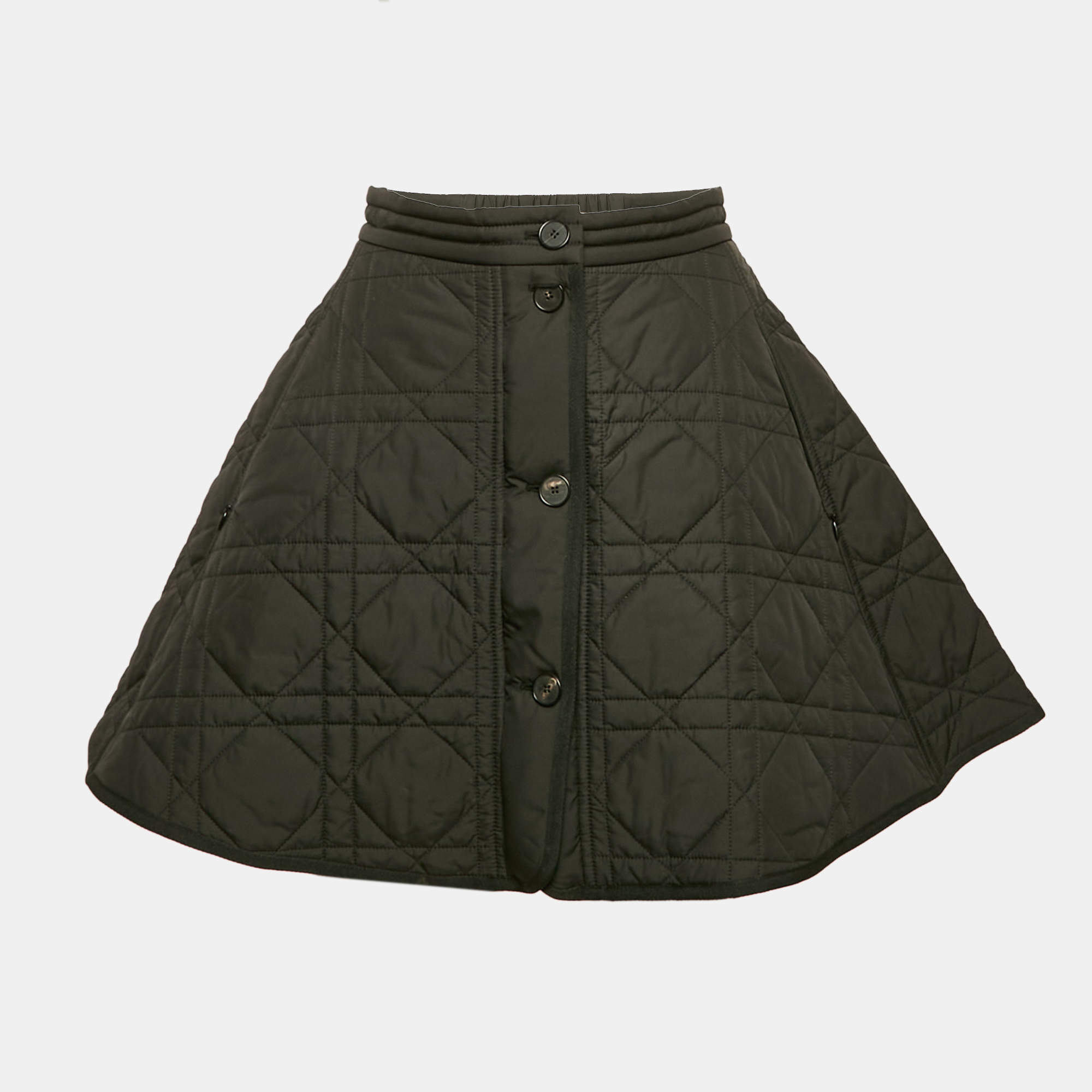 Christian Dior Black Macrocannage Mini Skirt S