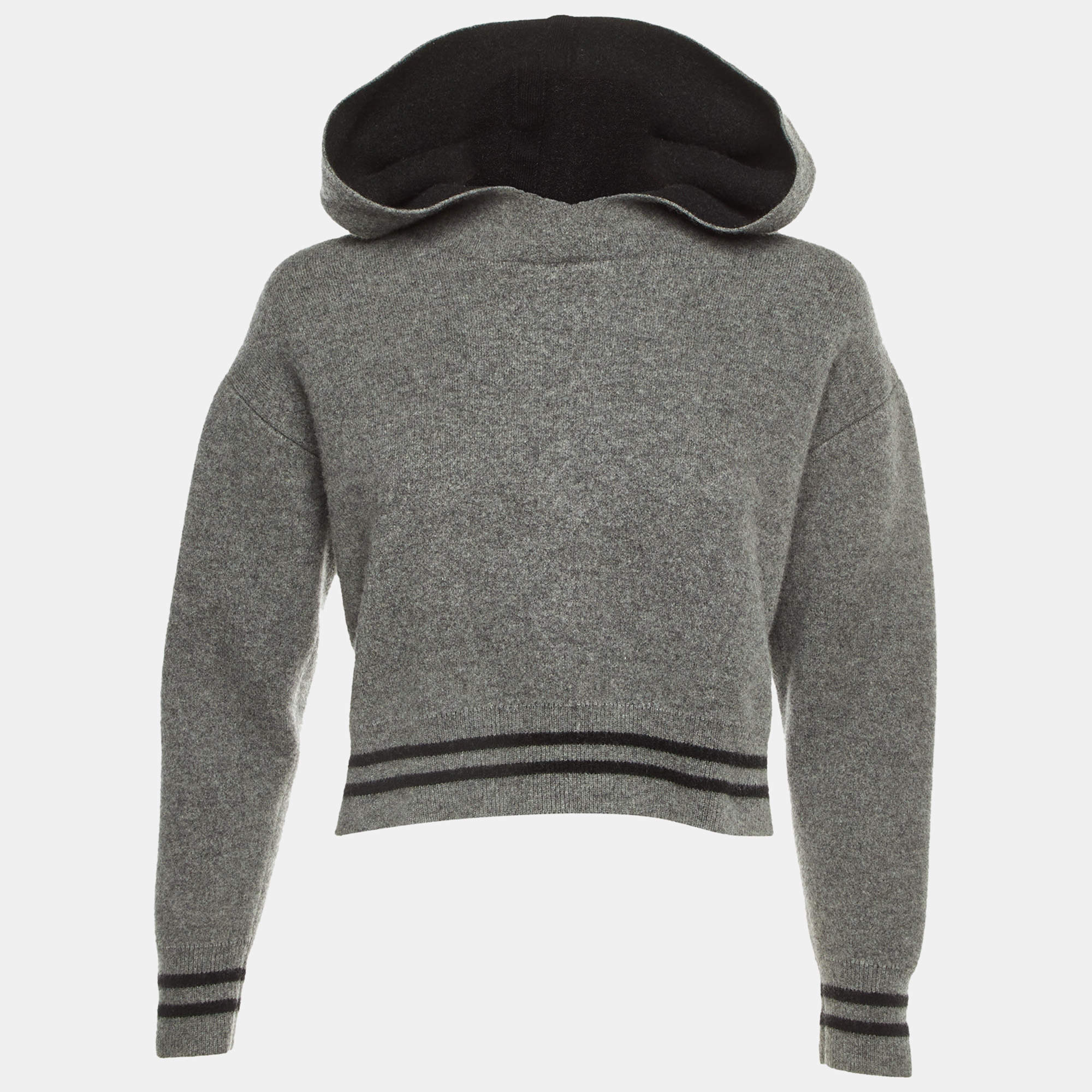 Pre Owned بلوفر ديور جادور 8 كشمير رمادي بقلنسوة متوسط