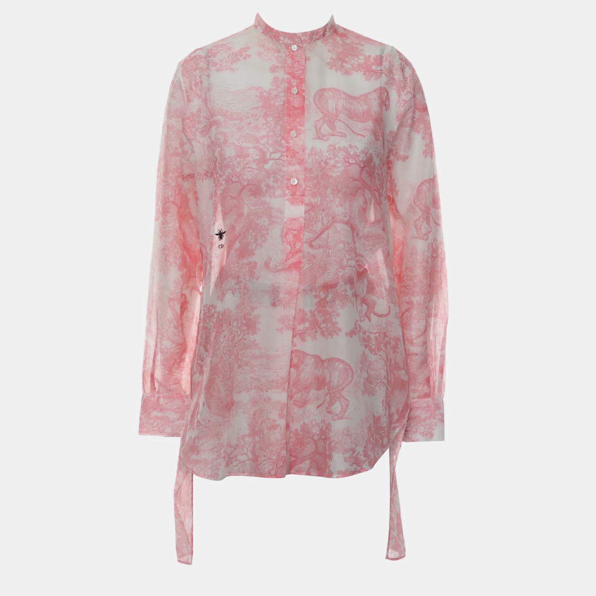 Pre Owned Dior Toile De Jouy Shirt Size M