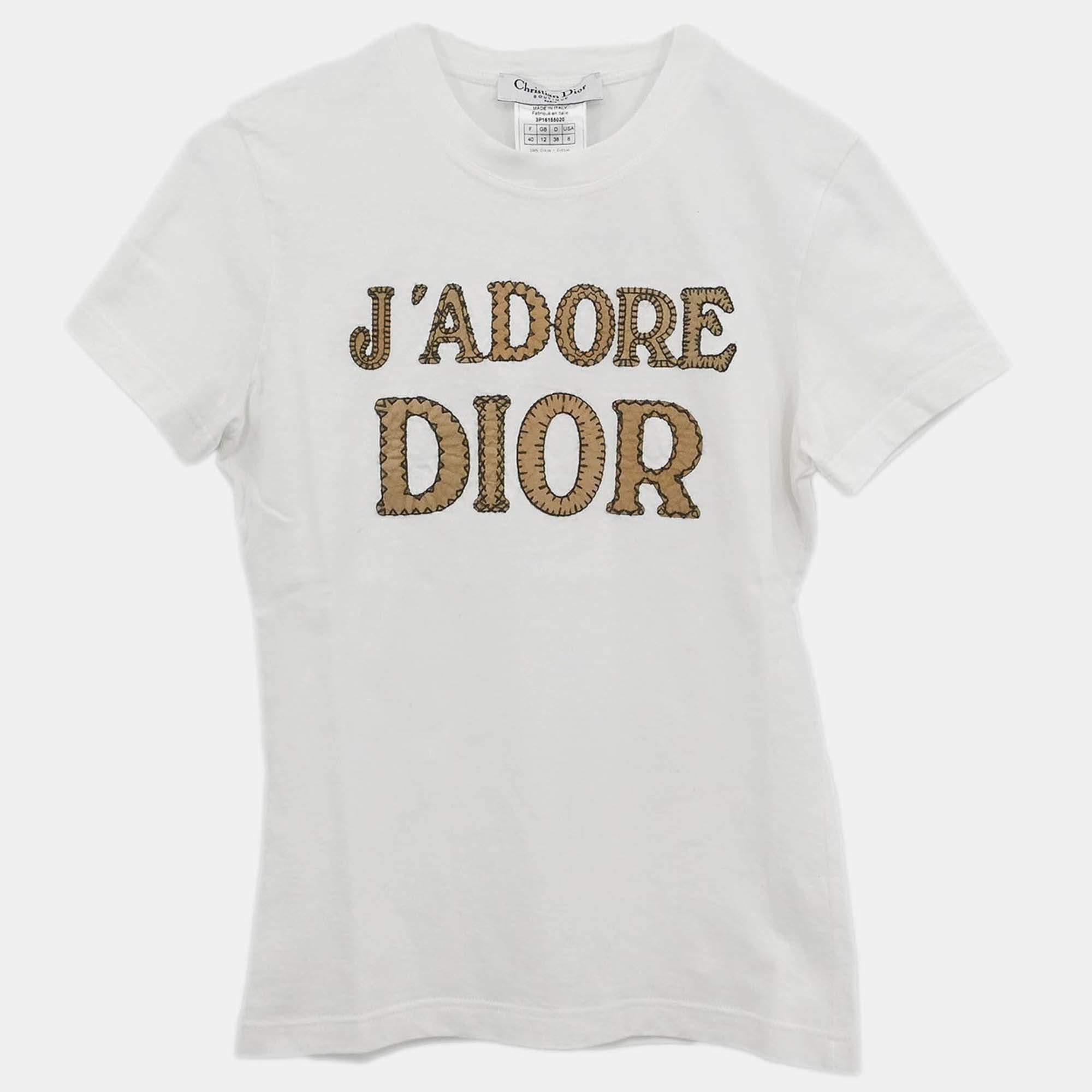 Pre Owned Christian Dior T-shirt White Size 40