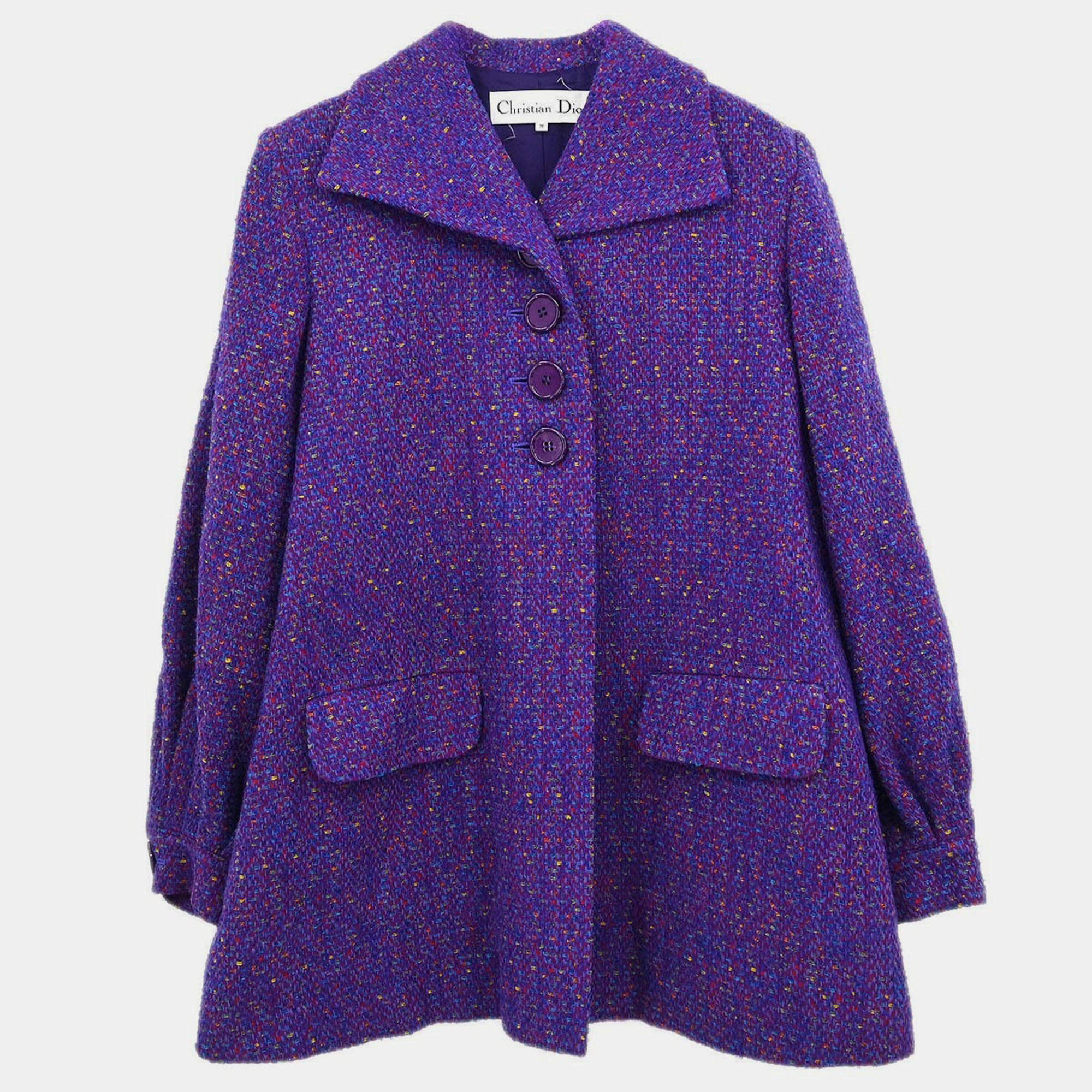 Pre Owned Christian Dior Coat Purple #M