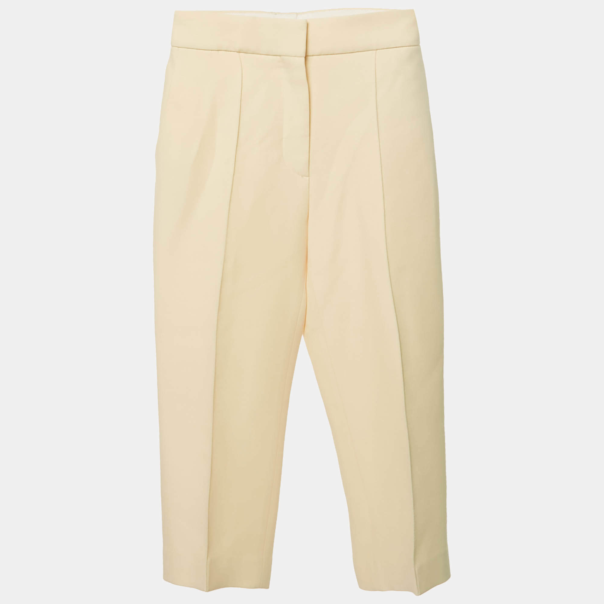 Pre Owned Dior Cream Wool Blend Capri Pants S