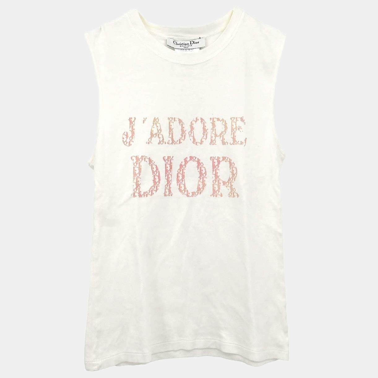 Pre Owned Christian Dior Sleeveless Tank Top White #38