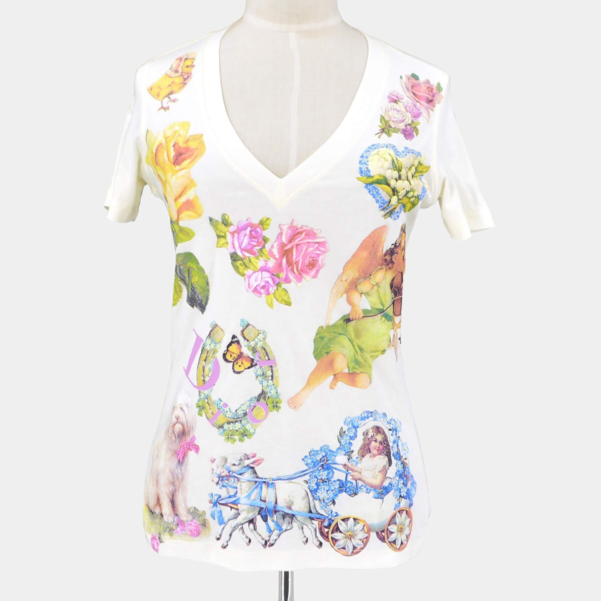 Pre Owned Christian Dior T-Shirt Ivory M