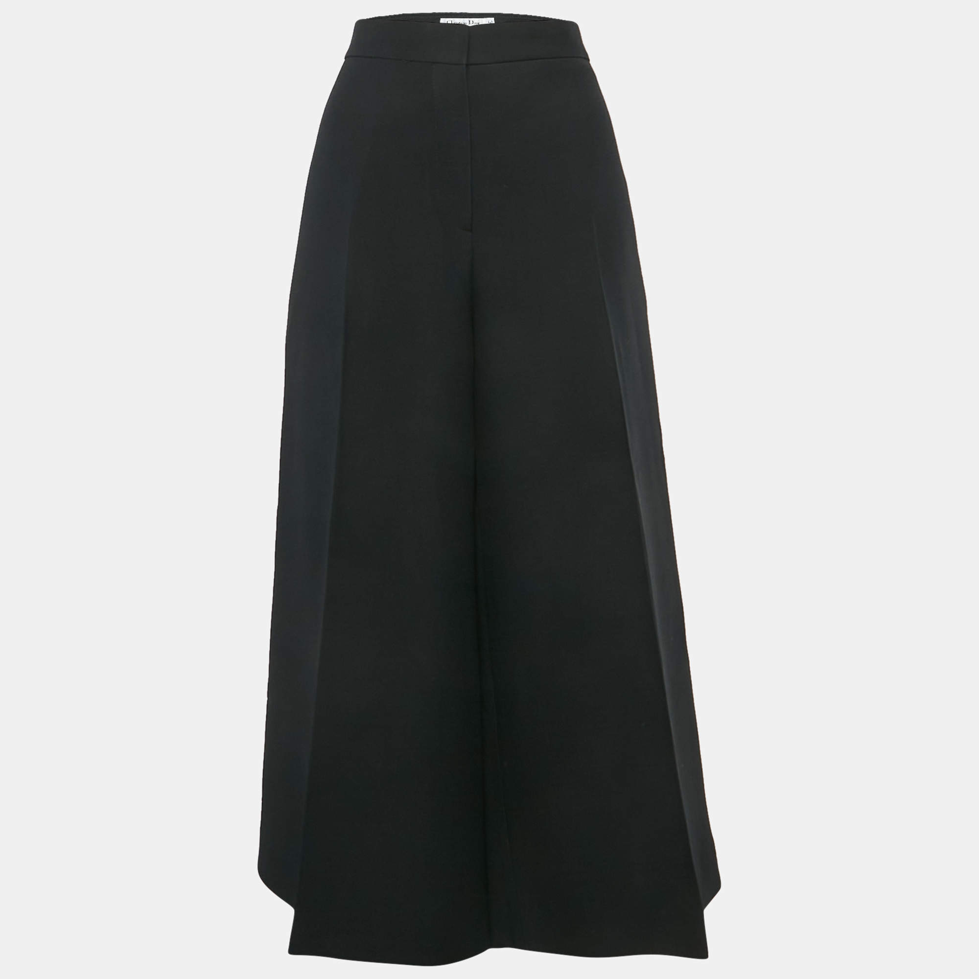 Pre Owned Christian Dior Black Wool Culottes XL