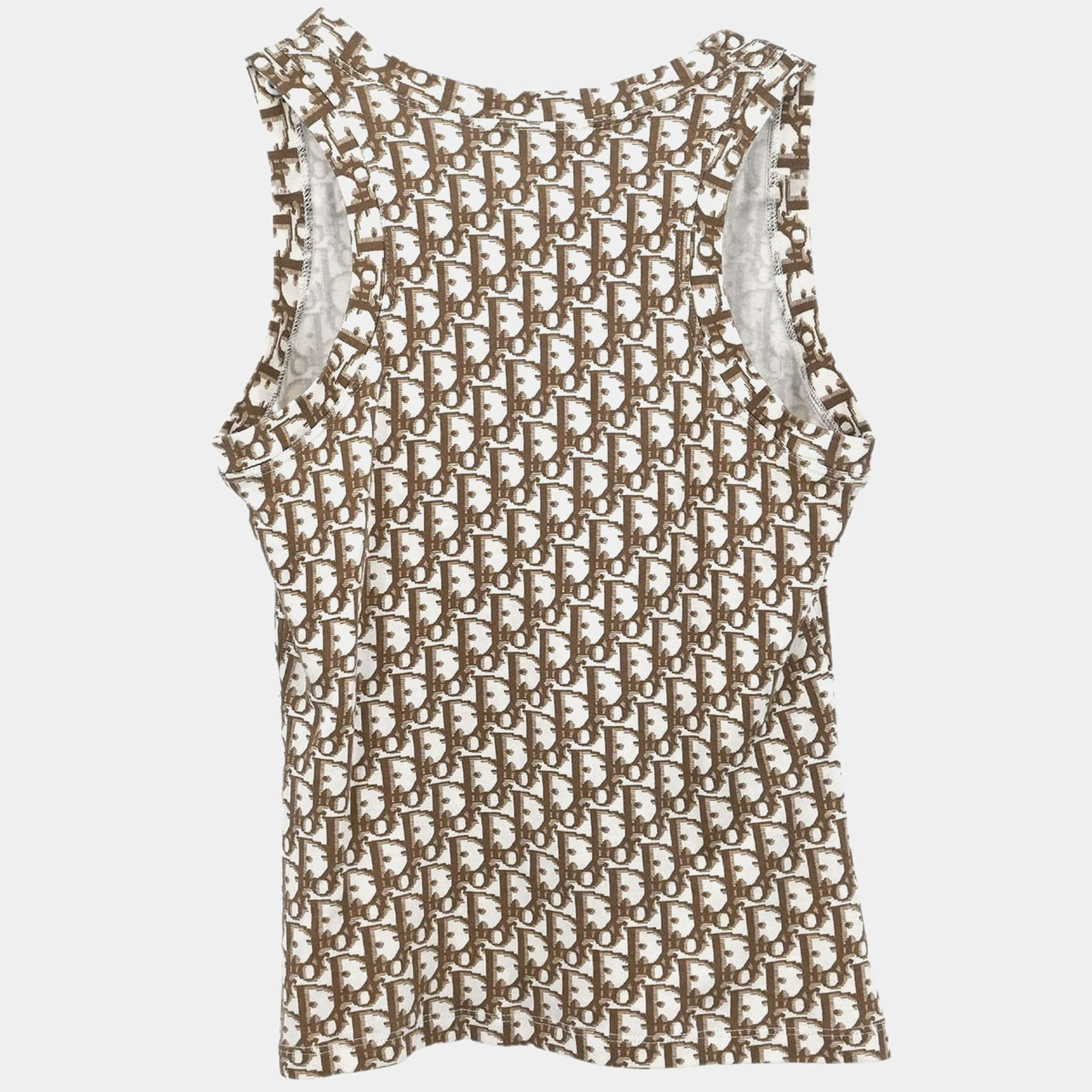 Christian Dior White Logo Strap Stretch Knit Bralette Top XS Dior