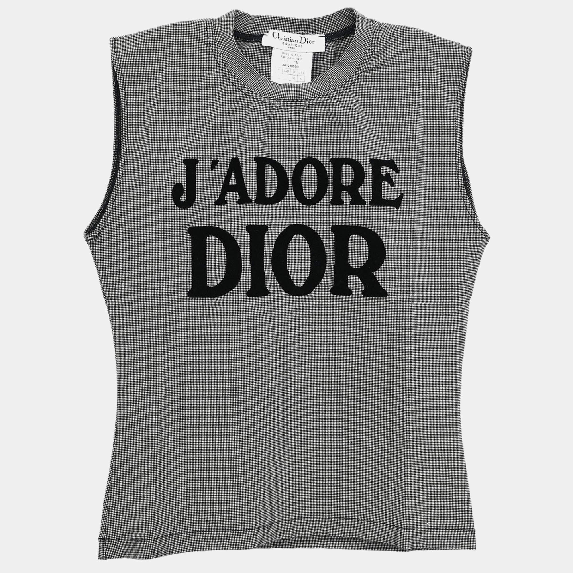 Pre Owned Christian Dior Sleeveless Tank Top Gray S