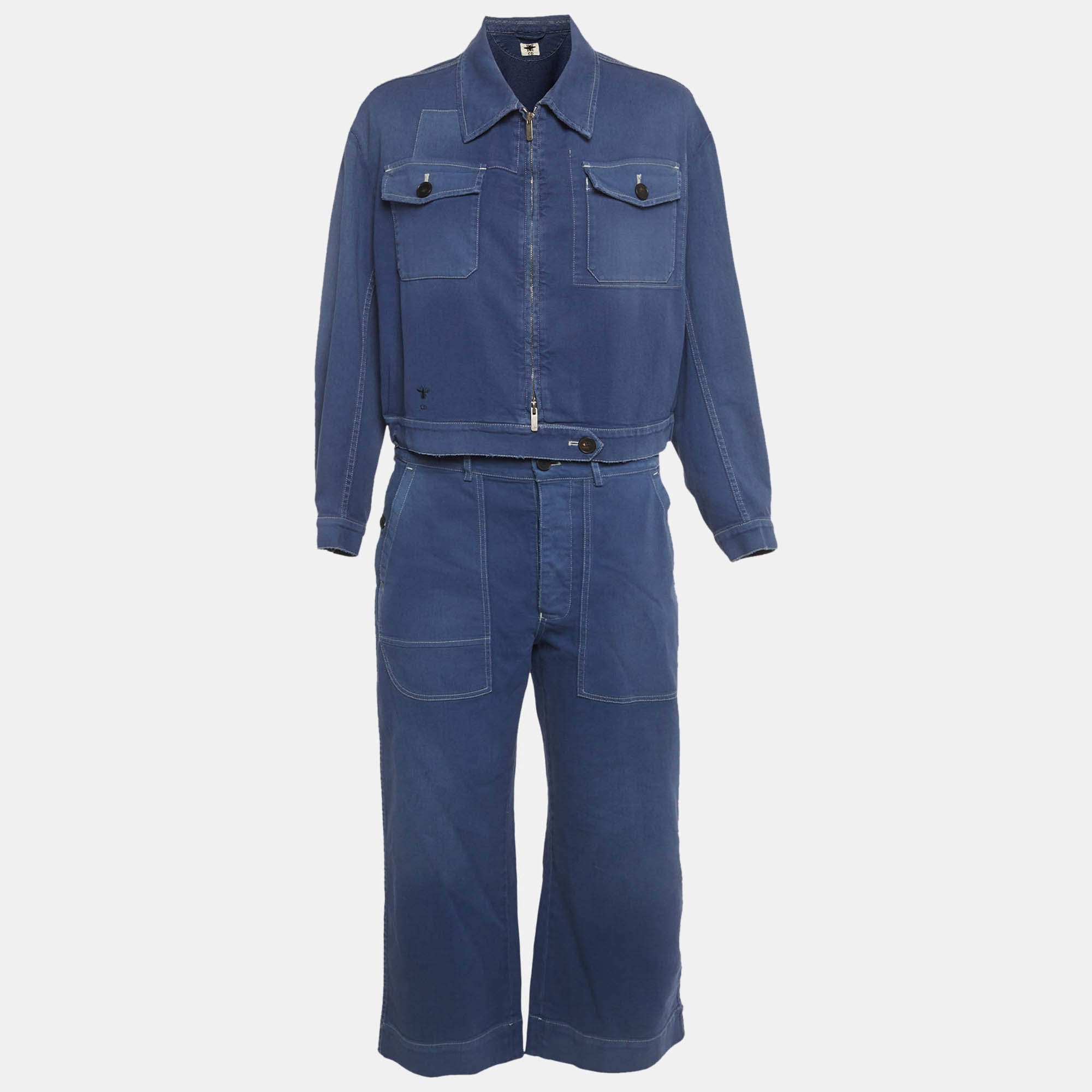 مملوكة مسبقًا Christian Dior Blue Denim Jacket & Pants Set M