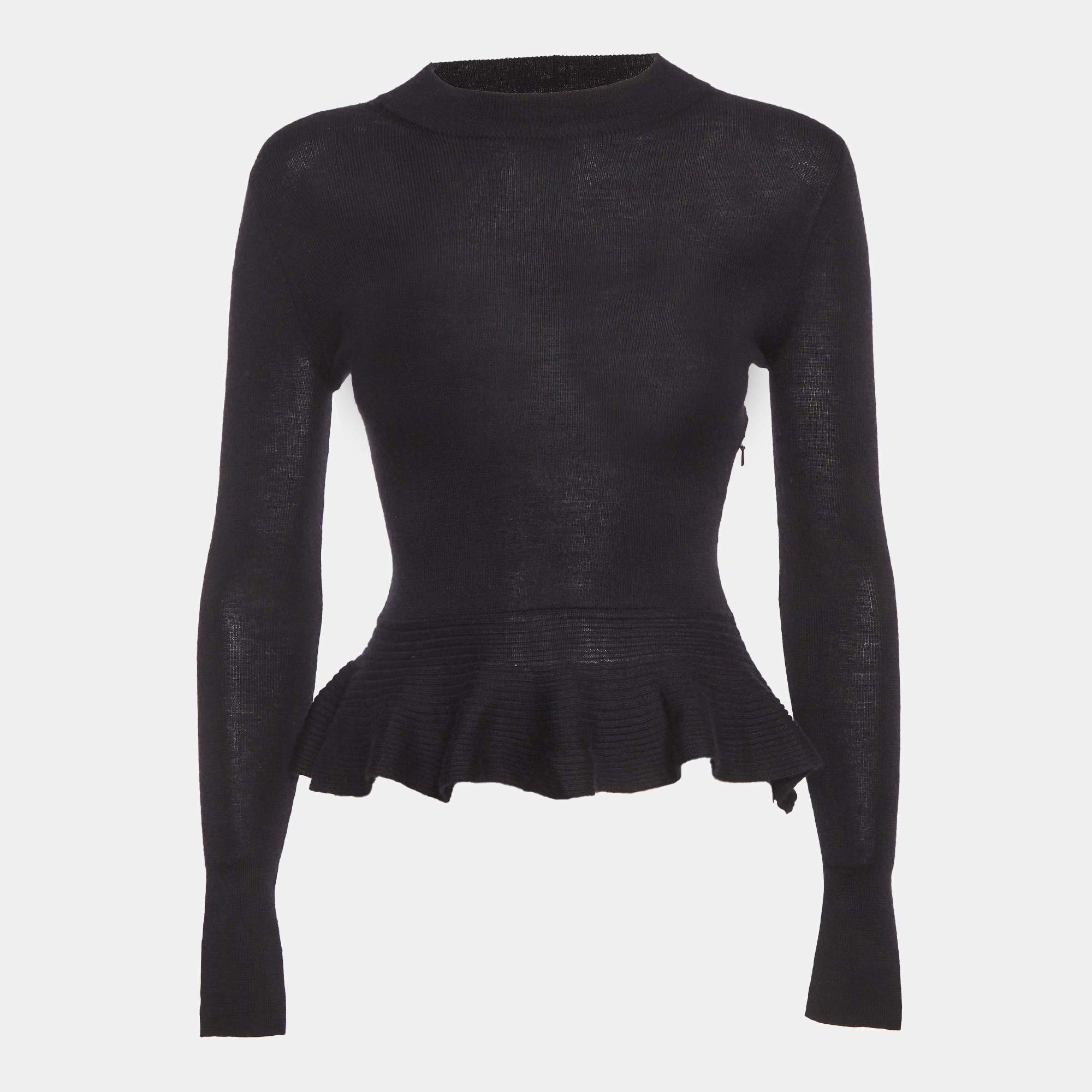 مملوكة مسبقًا Christian Dior Black Cashmere High Neck Top S