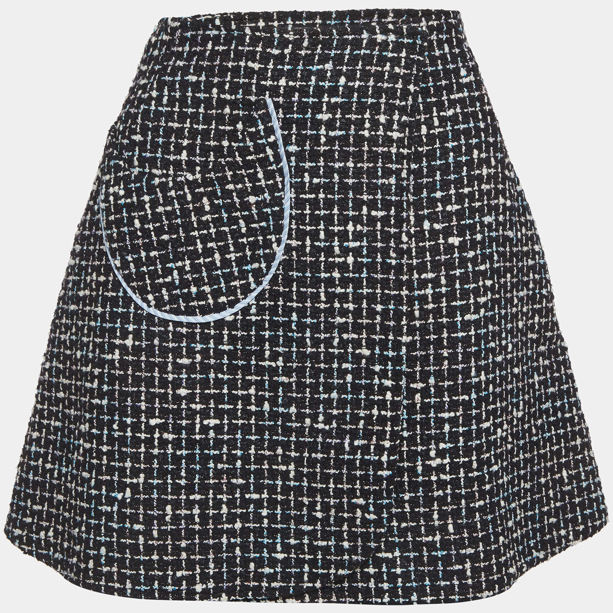 Pre Owned Christian Dior Black Tweed Wrap Mini Skirt M