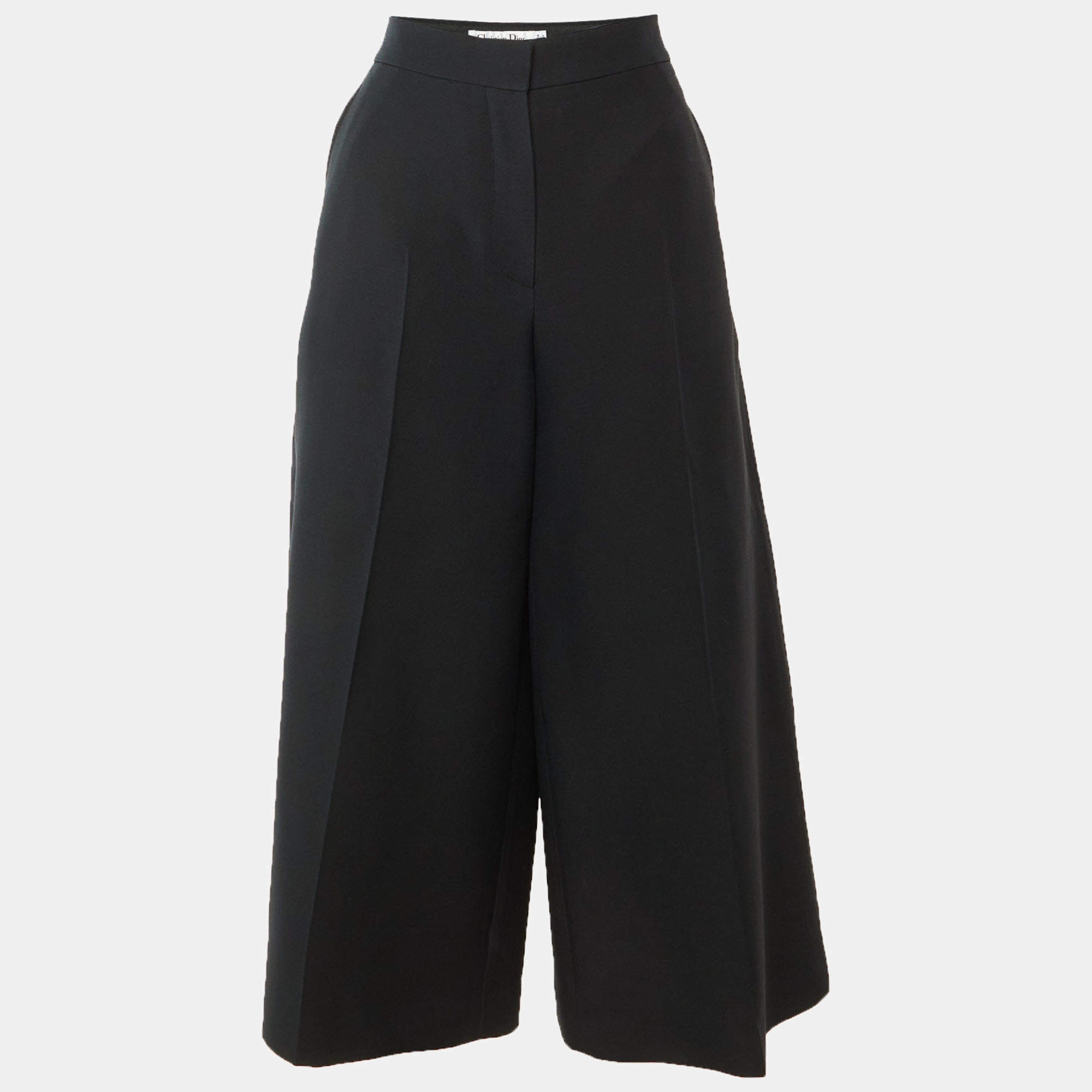 مملوكة مسبقًا Christian Dior Black Wool & Silk Culottes M
