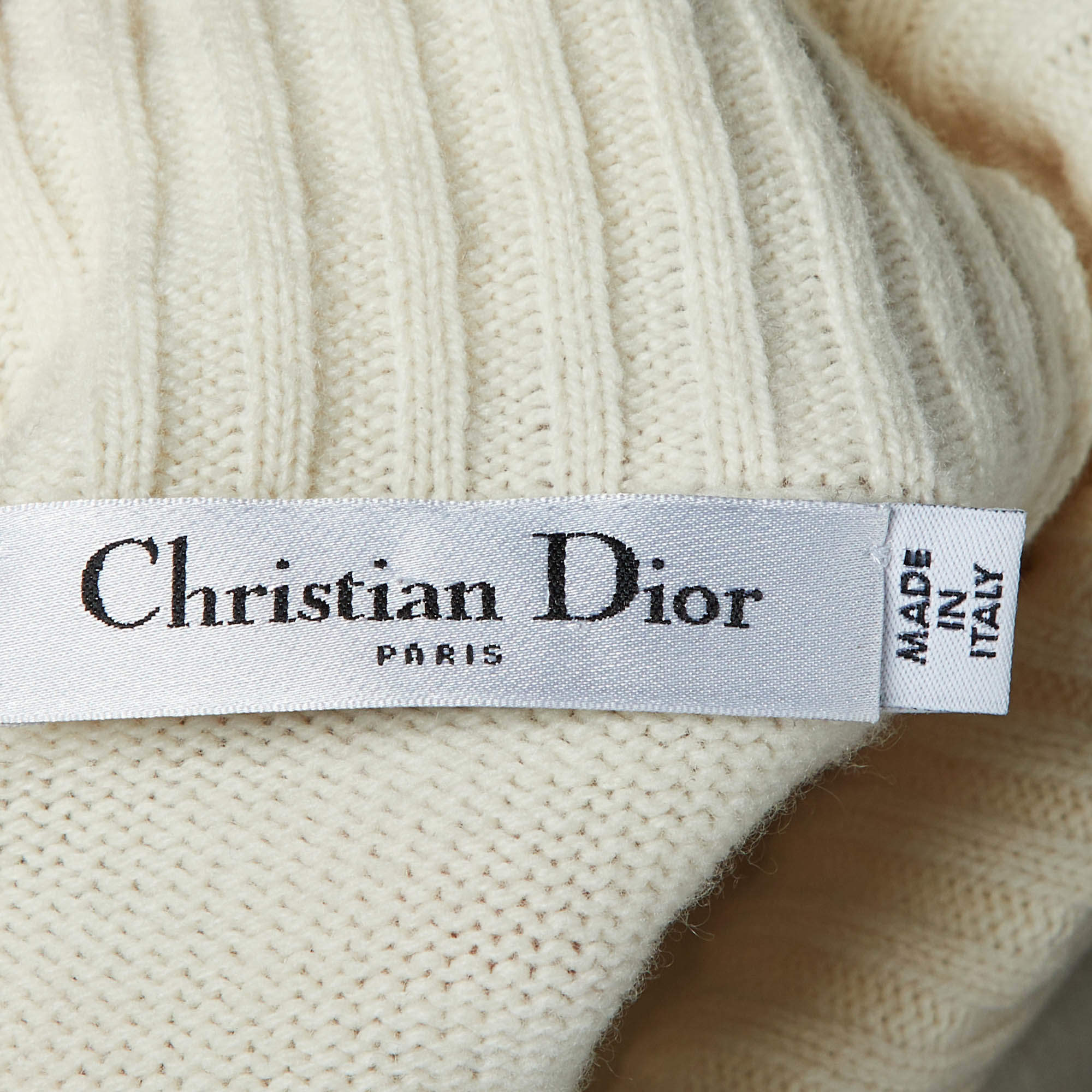 Christian Dior Brown Striped Logo Love Jacquard Hooded Sweatshirt