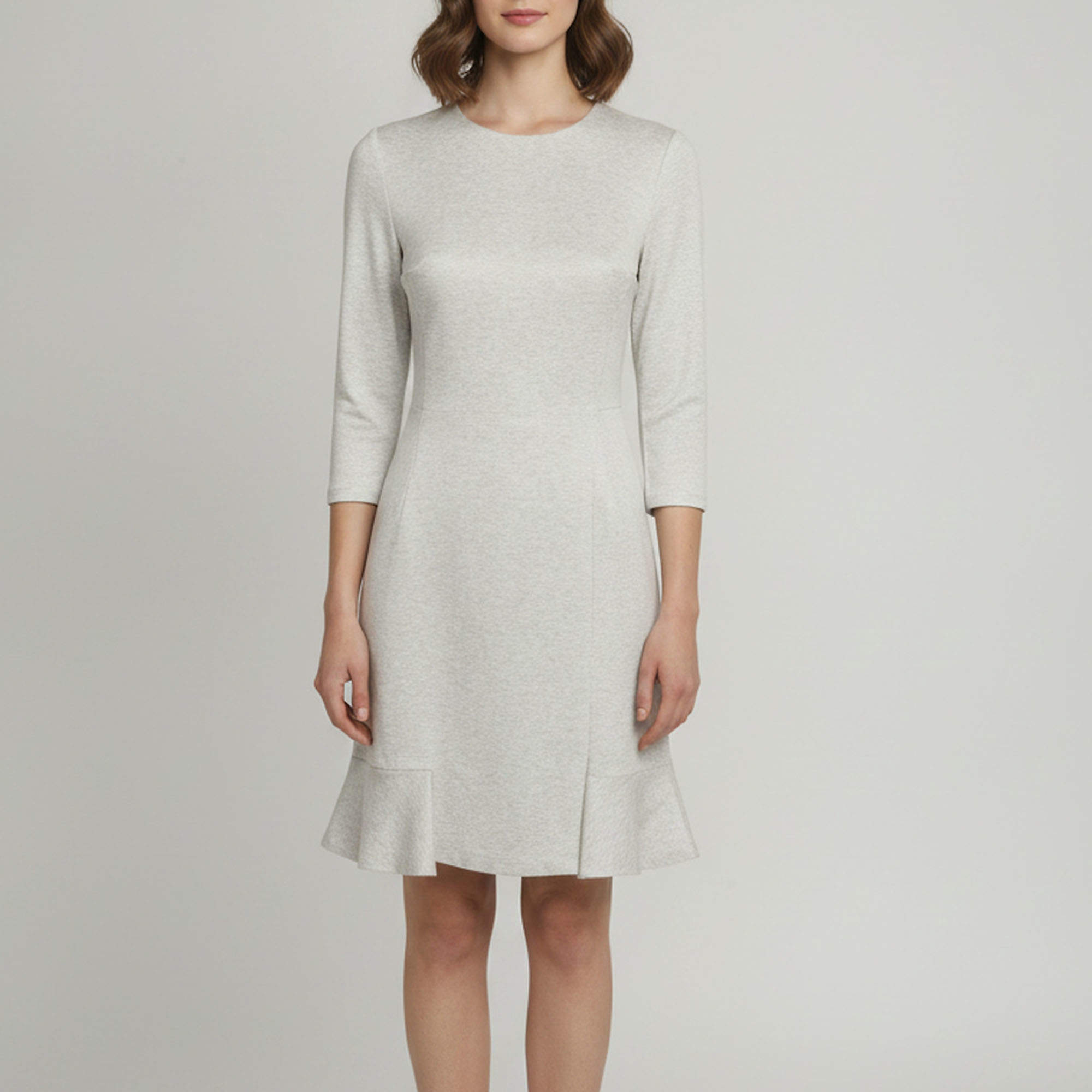 Pre Owned Christian Dior Grey Viscose Blend Crew Neck Mini Dress M