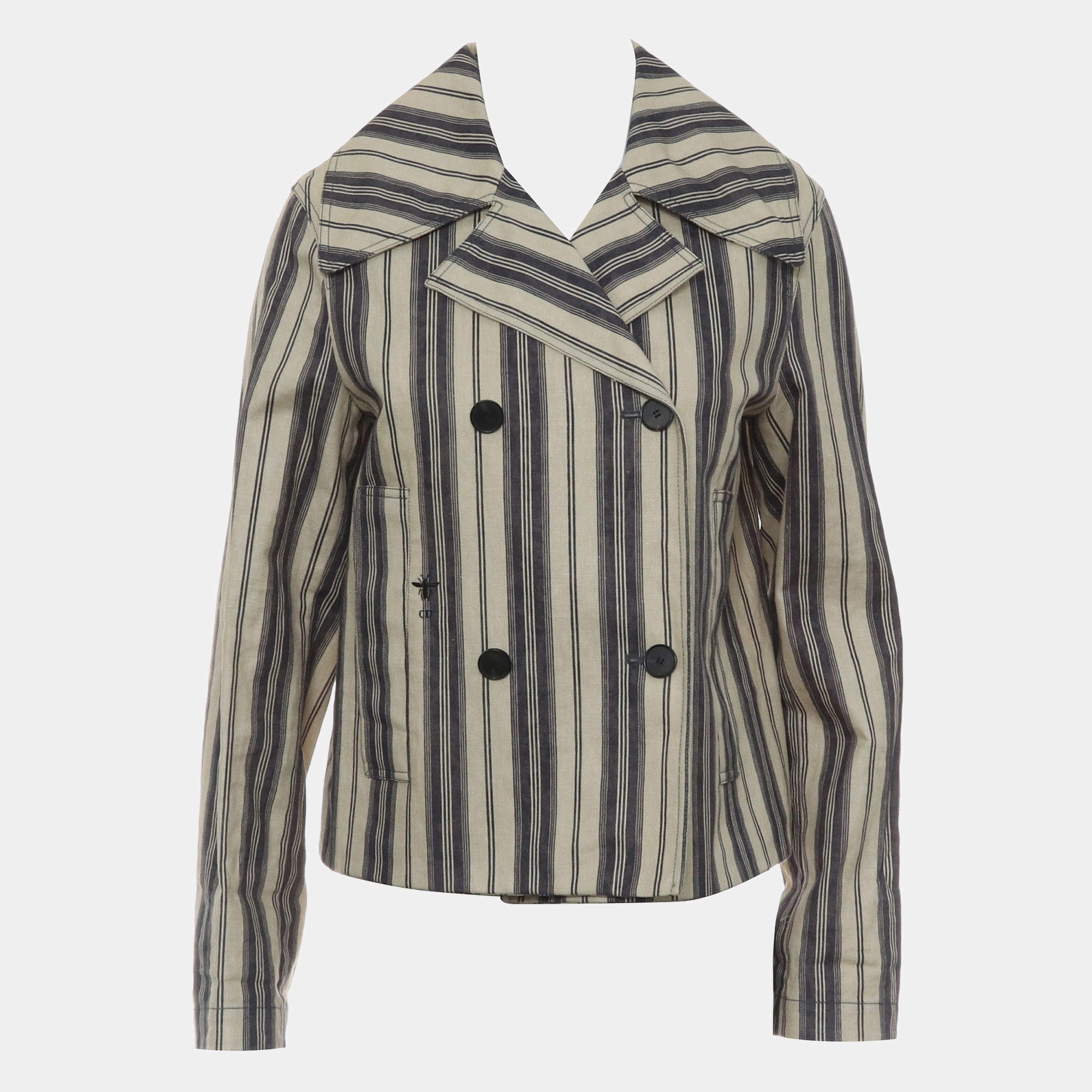 Pre Owned Dior Stripes Double Breasted Jacket