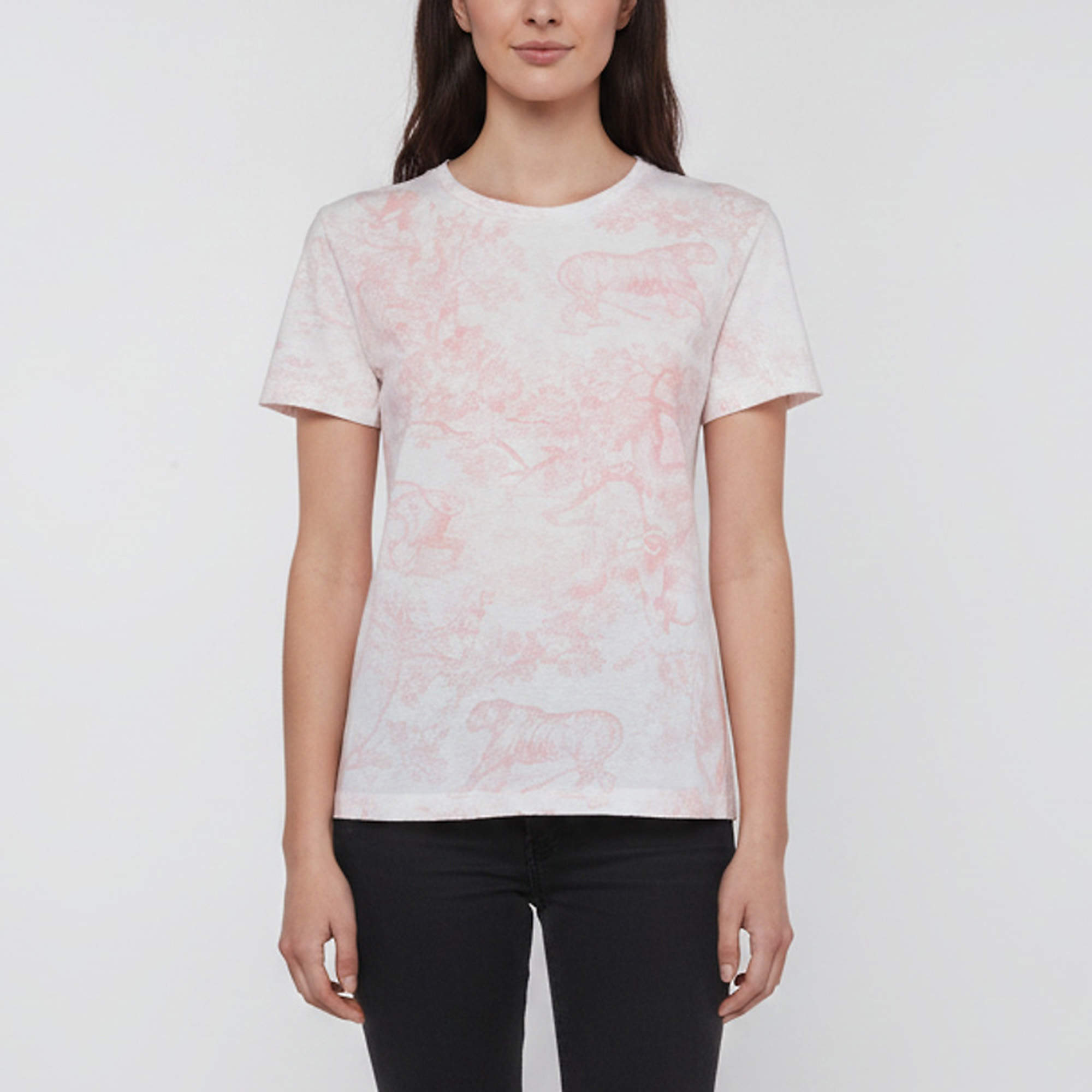 Pre Owned Christian Dior White Dioriviera Print Jersey Crewneck T-Shirt S