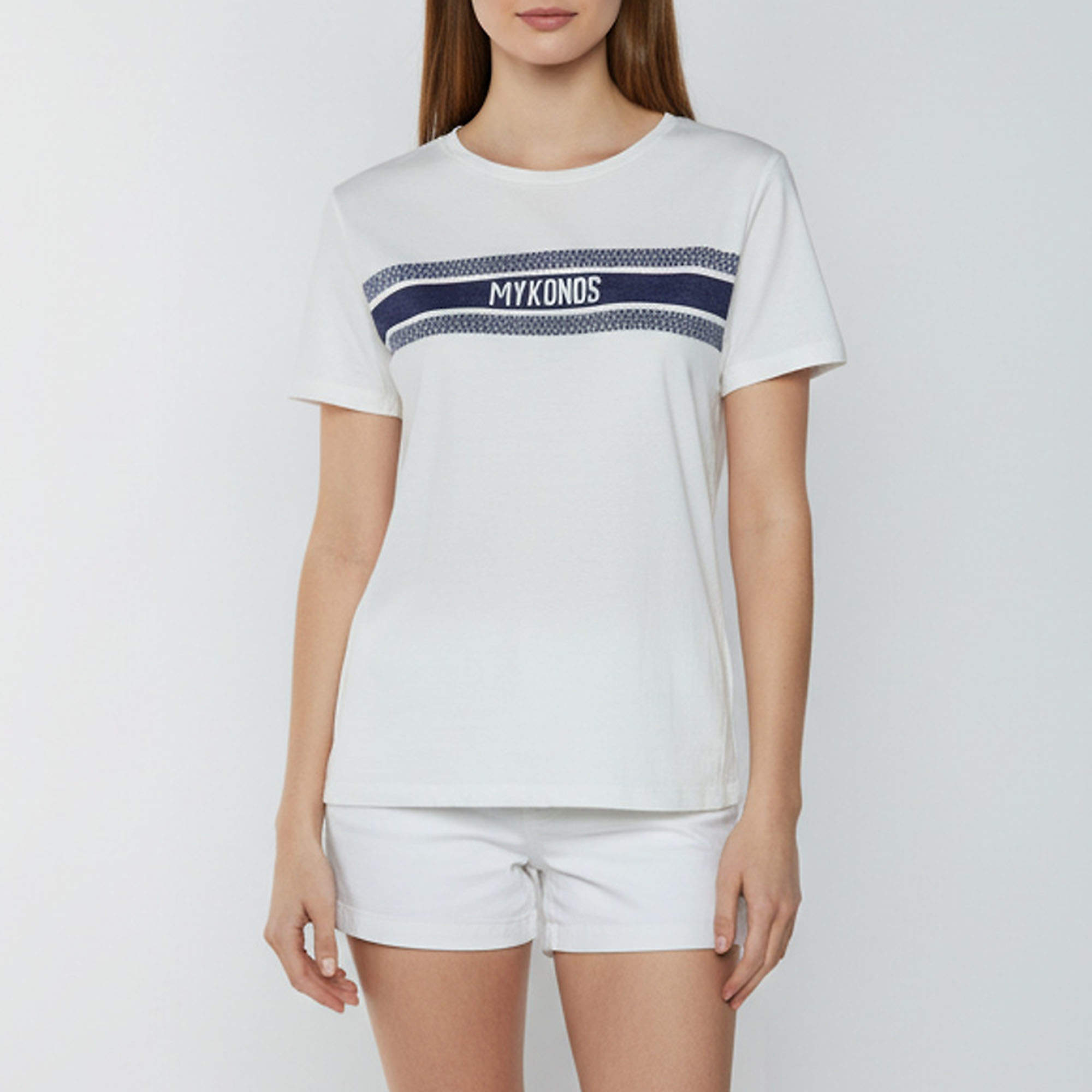 Pre Owned Dior White Dioriviera Mykonos Cotton Crew Neck T-Shirt M