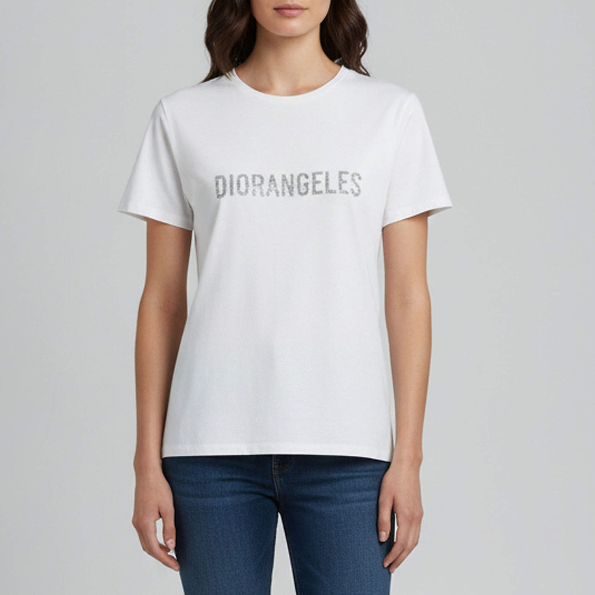Pre Owned Dior Ivory Diorangeles Cotton & Linen Crew Neck T-Shirt M