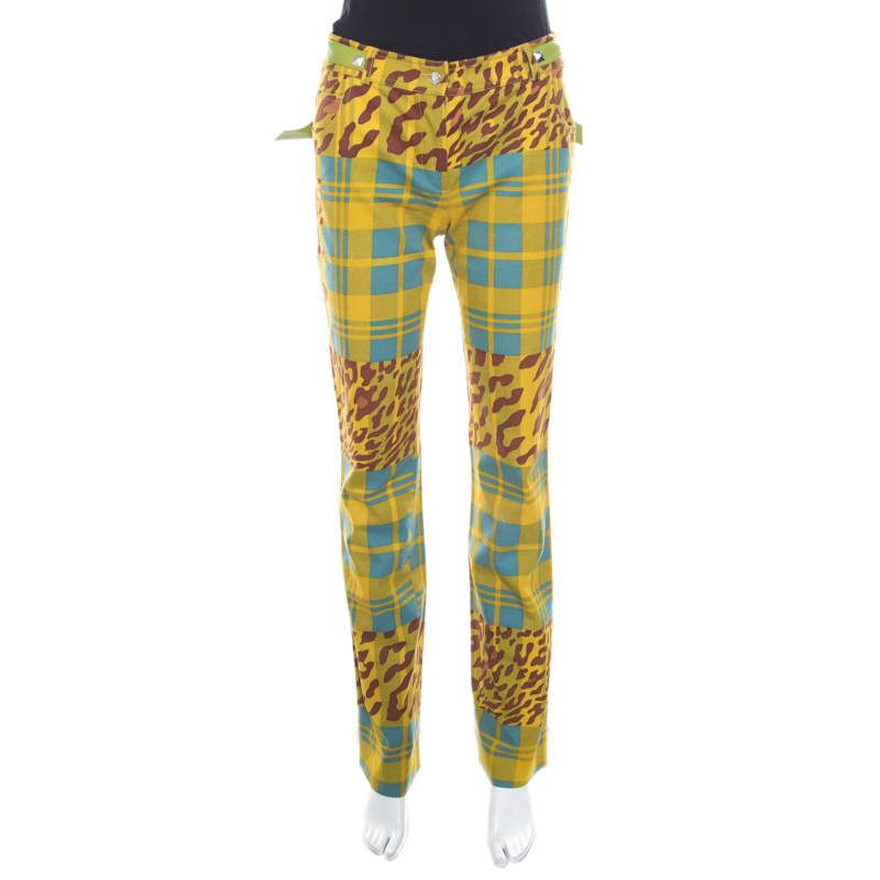 Dior Multicolor Printed Embellished Belt Jeans S