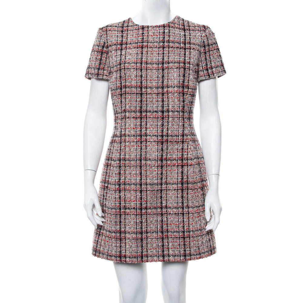 Christian Dior Multicolor Tweed Sheath Dress L