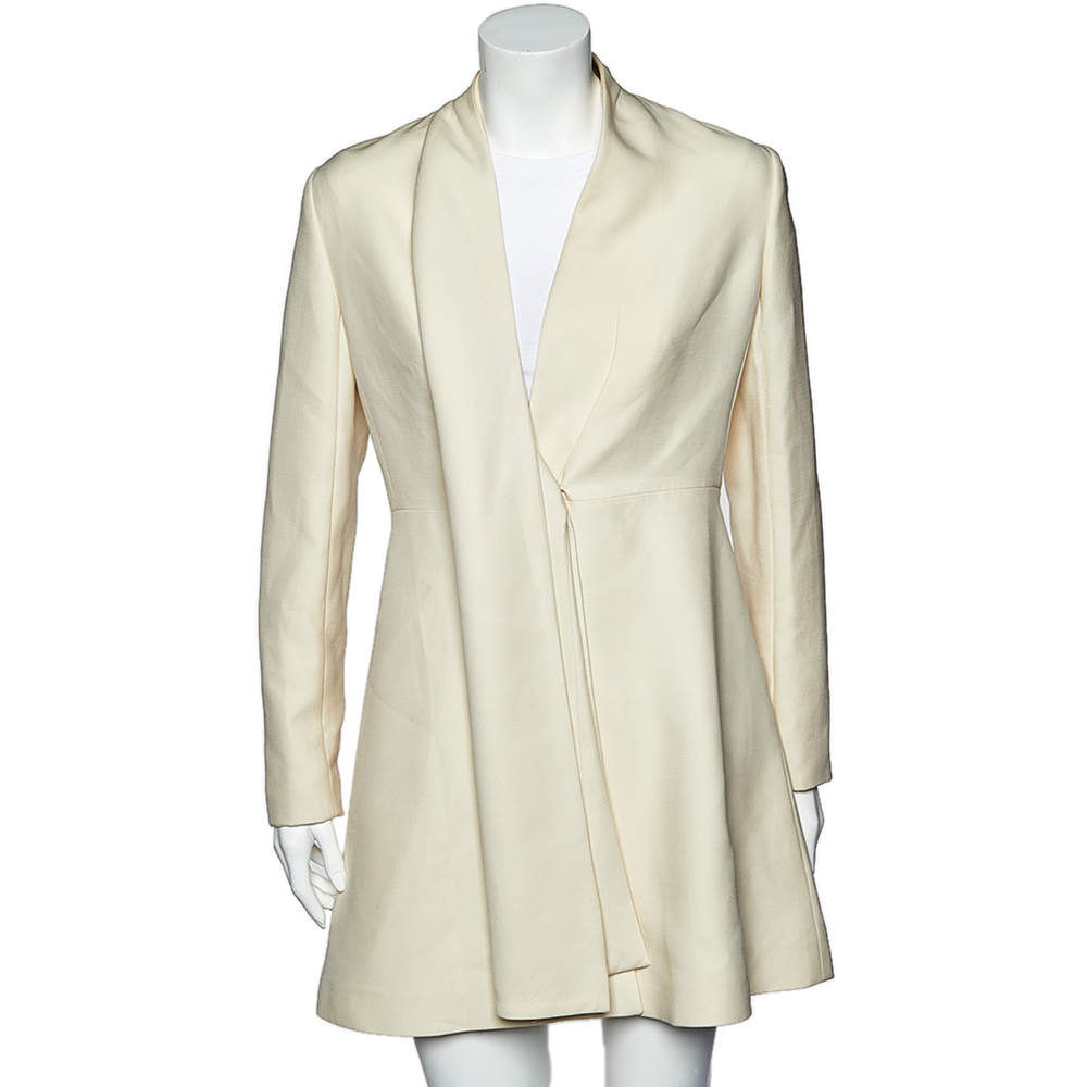 Christian Dior Ecru Wool & Silk Mid Length Jacket M