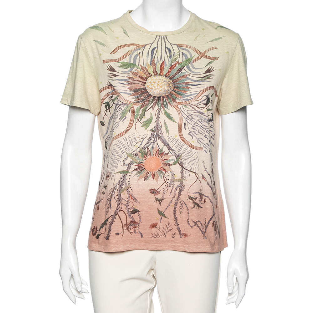 Dior Multicolored Ombre Cotton Printed Short Sleeve T-Shirt L