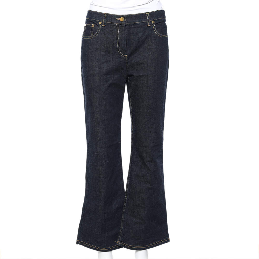 Christian Dior Navy Blue Denim Bell Bottom Jeans M