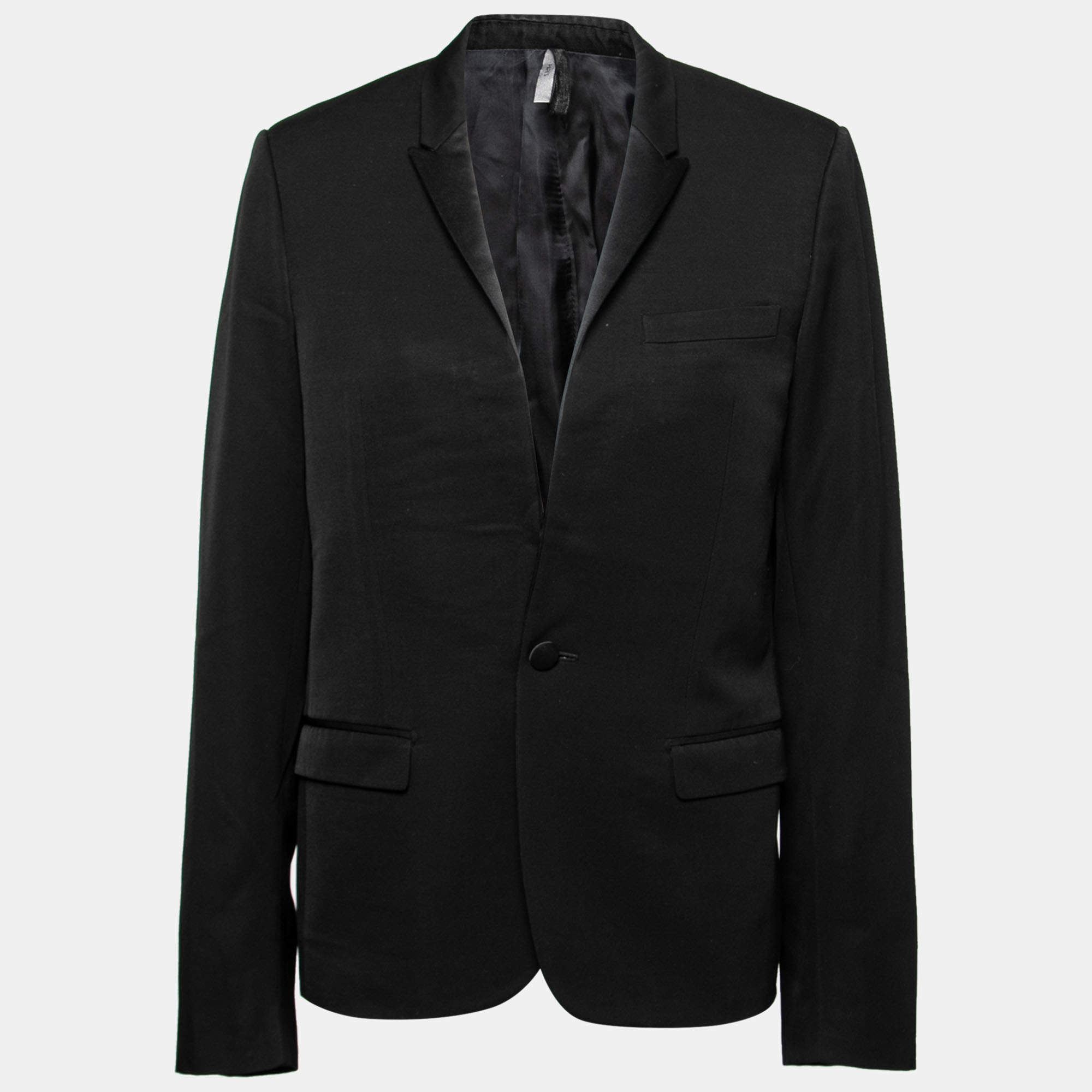 Dior Black Wool Long Sleeve Blazer XL