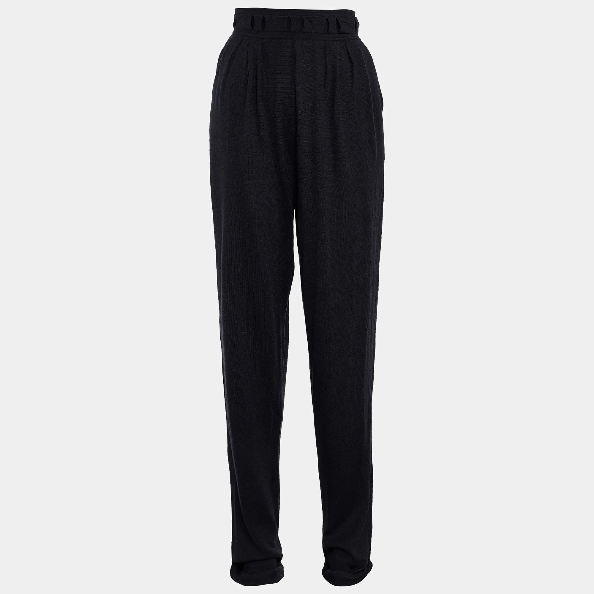 Pre Owned Dior Black Wool Trousers M