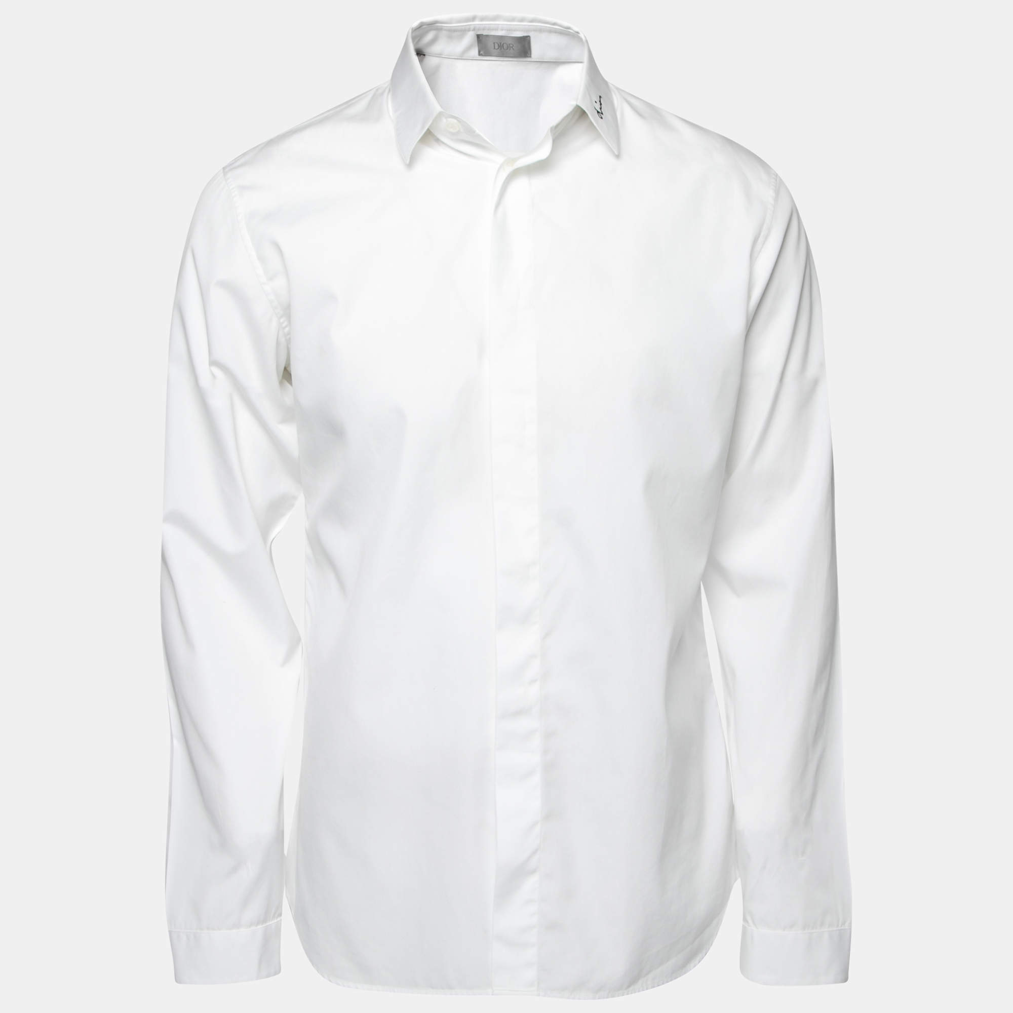 Dior White Cotton Button Front Shirt M