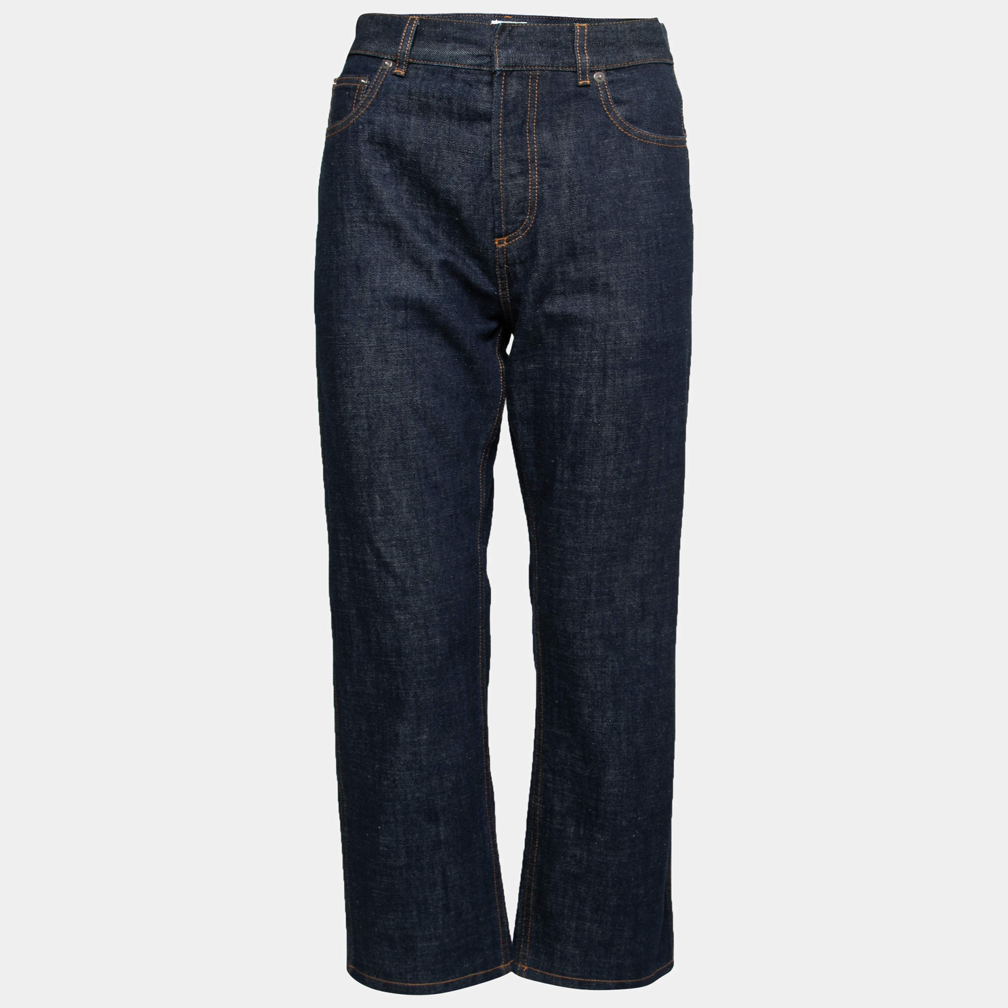Dior Blue Denim 8 Straight Fit Cropped Jeans M Waist 30"