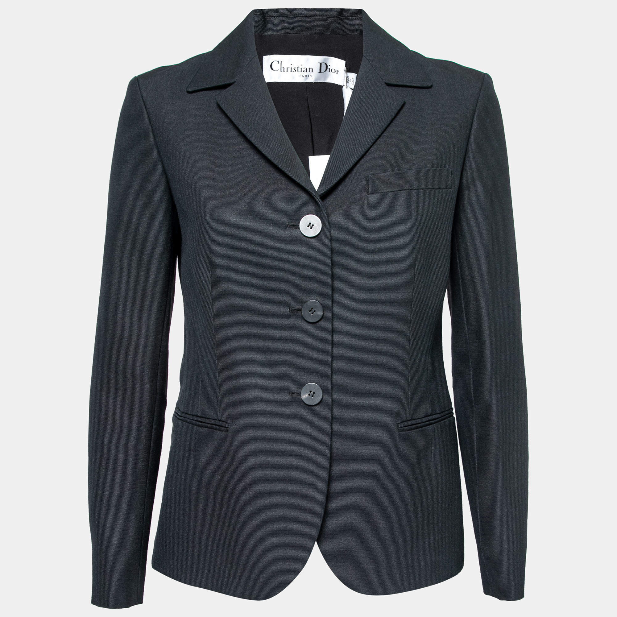 Christian Dior Black Silk Single-Breasted Blazer M