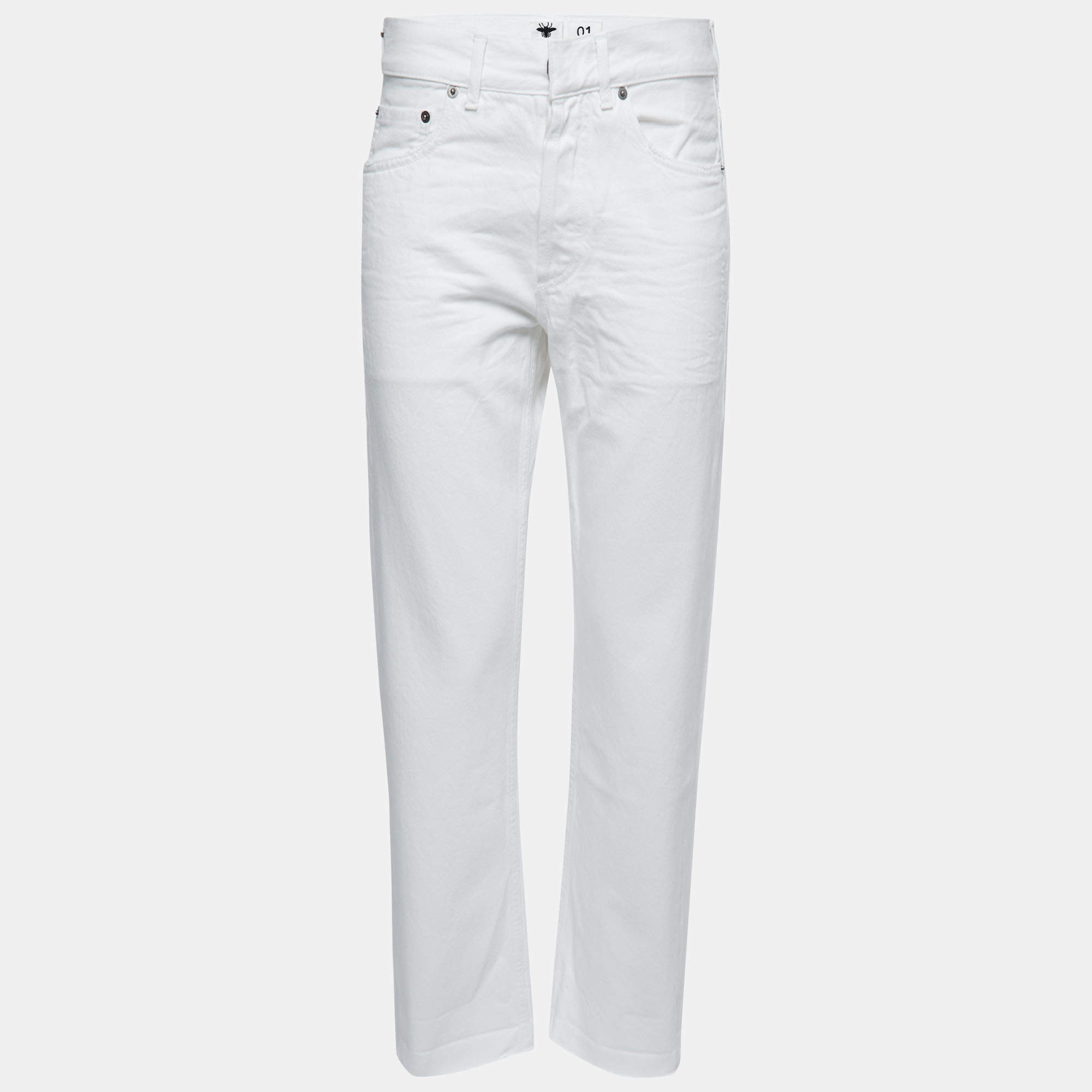 Christian Dior White Denim High Waist Jeans S Waist 29