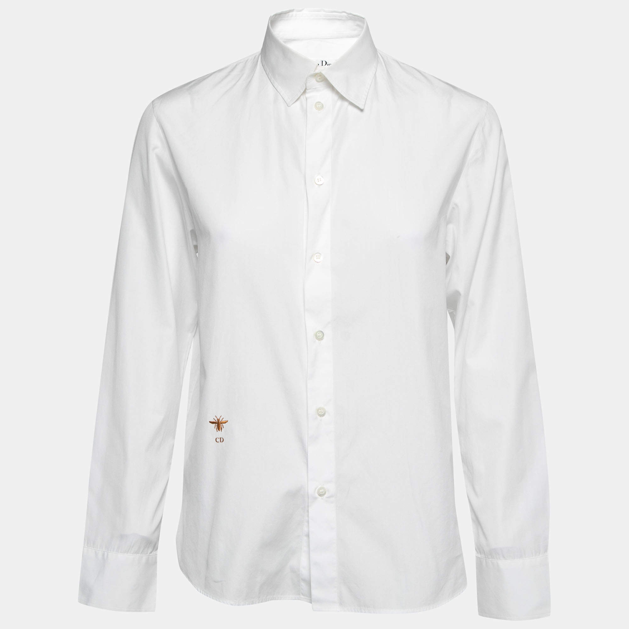 Dior White Cotton Button Front Shirt S