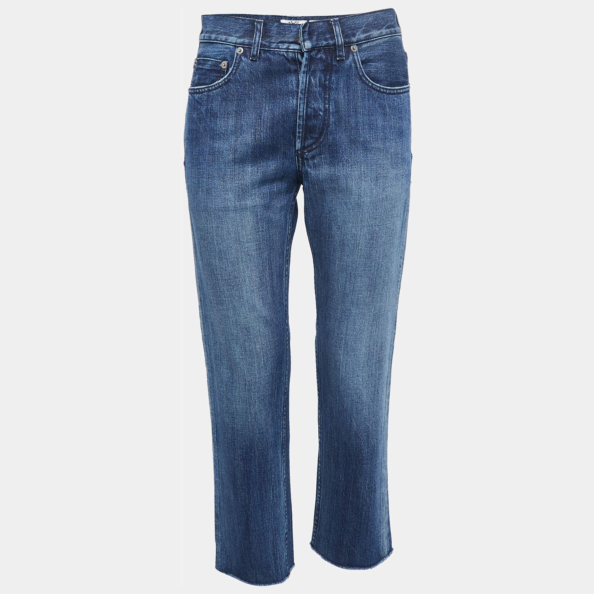 Pre Owned Christian Dior Blue Denim 01 Boyfriend Jeans XS Waist 26"  