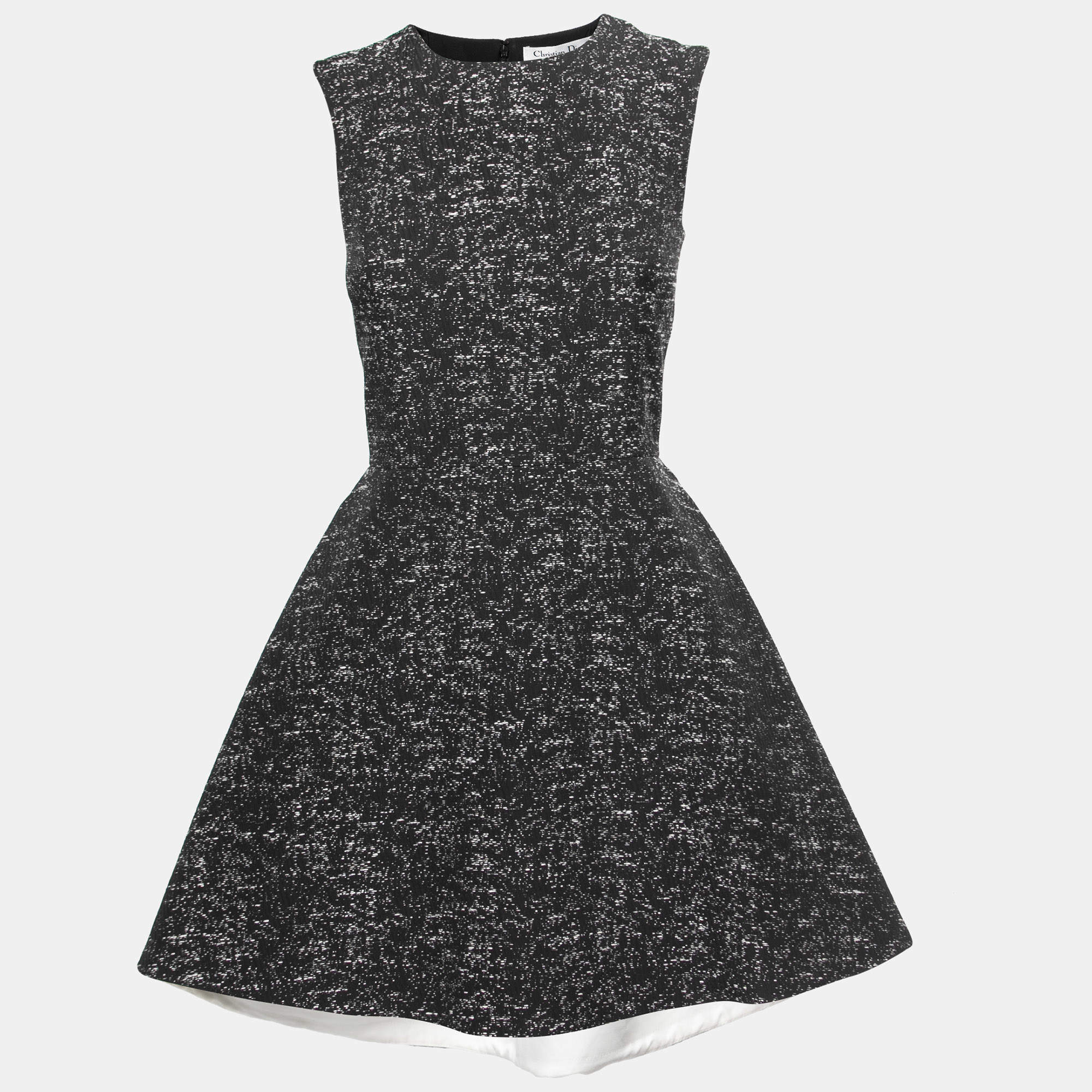 Dior Black Cotton Blend Sleeveless Asymmetric Short Dress S