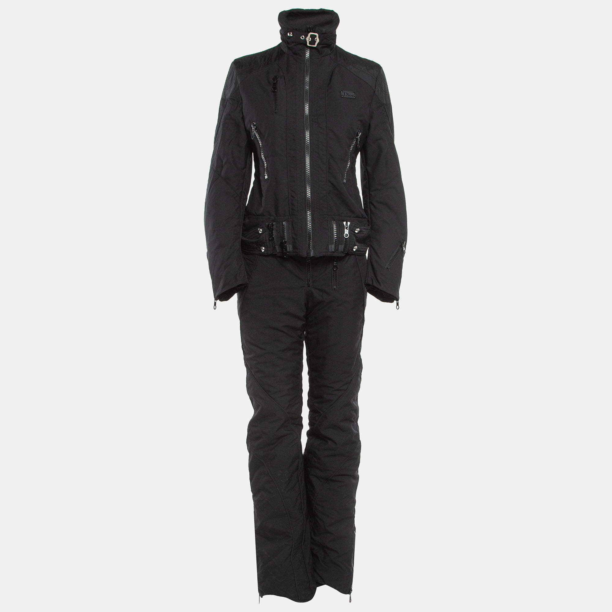 Pre Owned Christian Dior Boutique Black Synthetic Detachable Ski Suit M