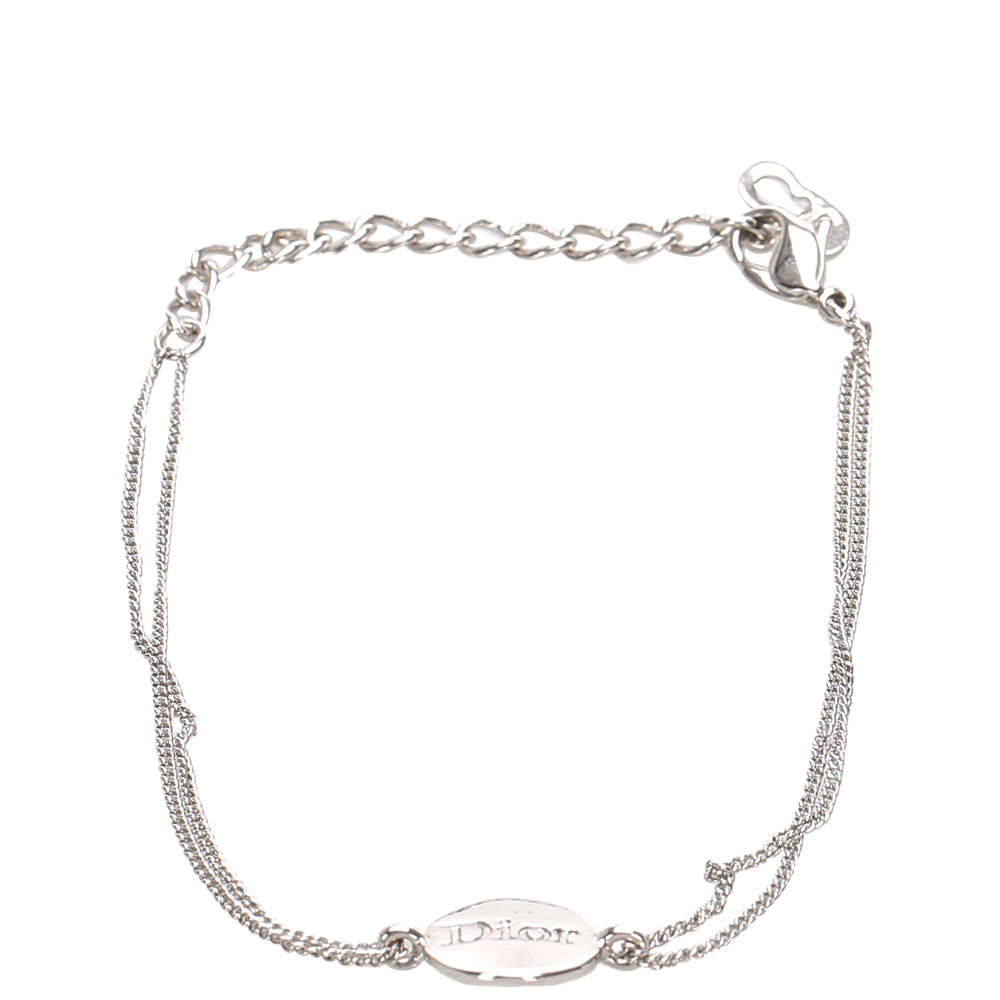 Dior Silver Logo Charm Bracelet