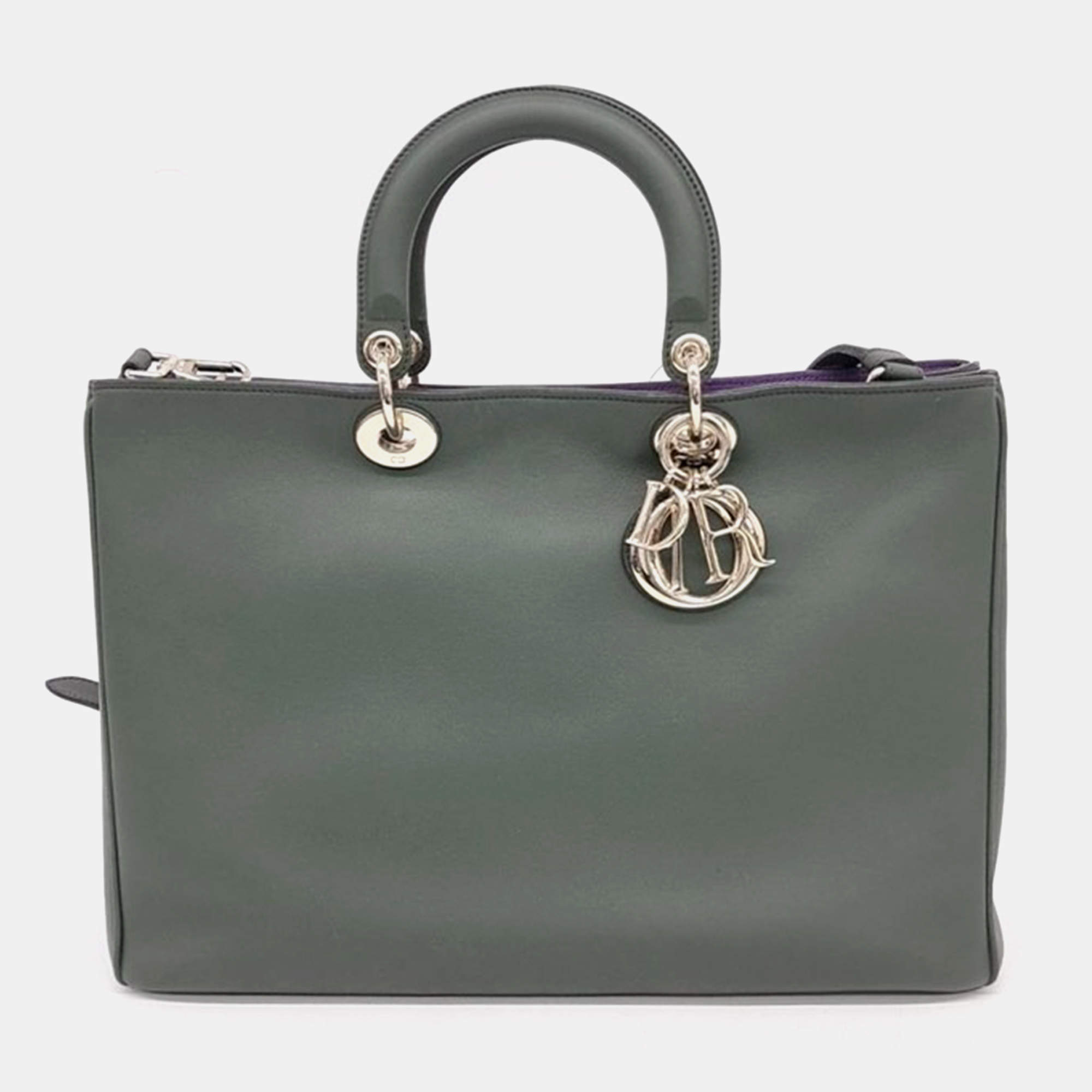 Pre Owned Dior Leather Large Diorissimo Shopper Tote Bag