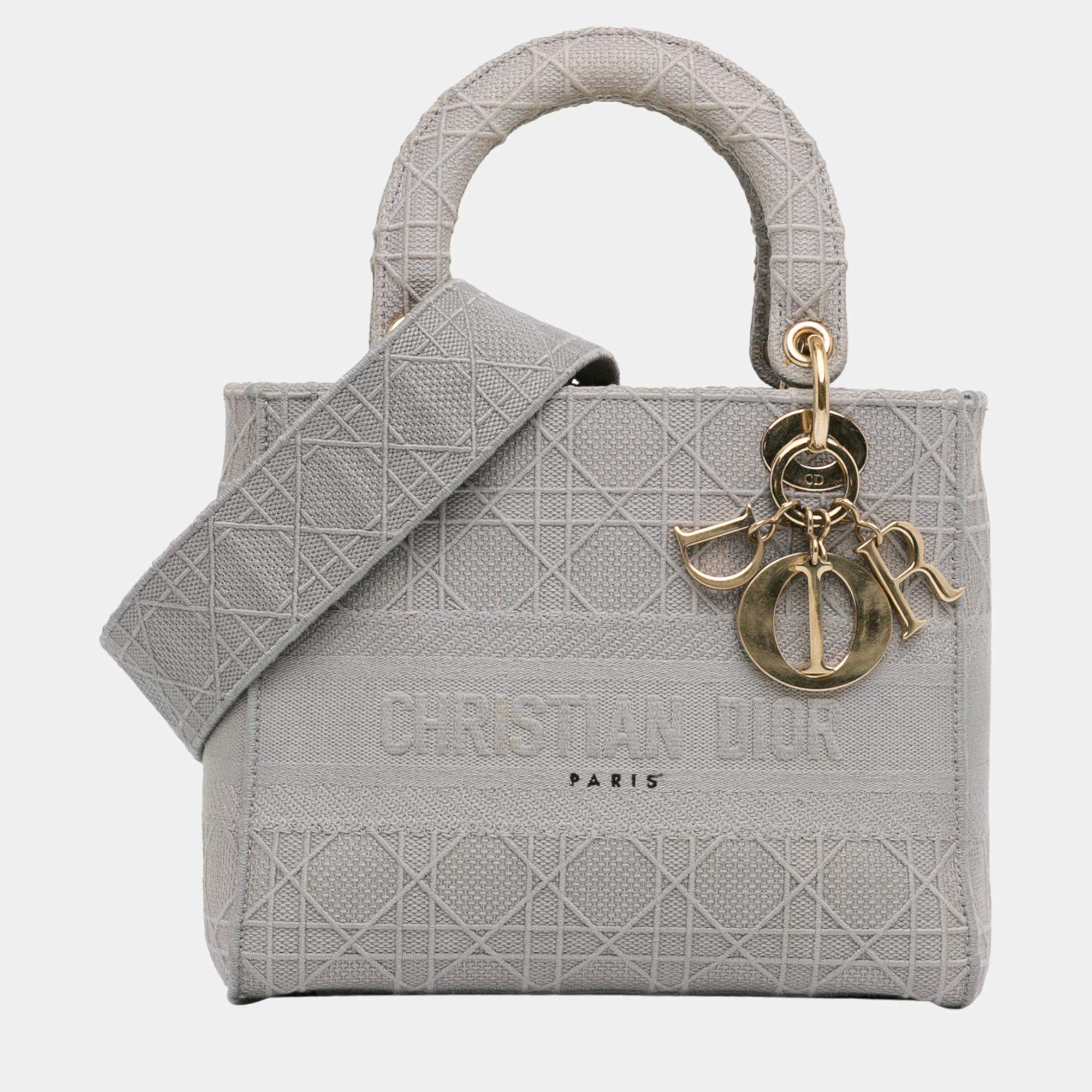 Dior Grey Medium Cannage Lady D-Lite