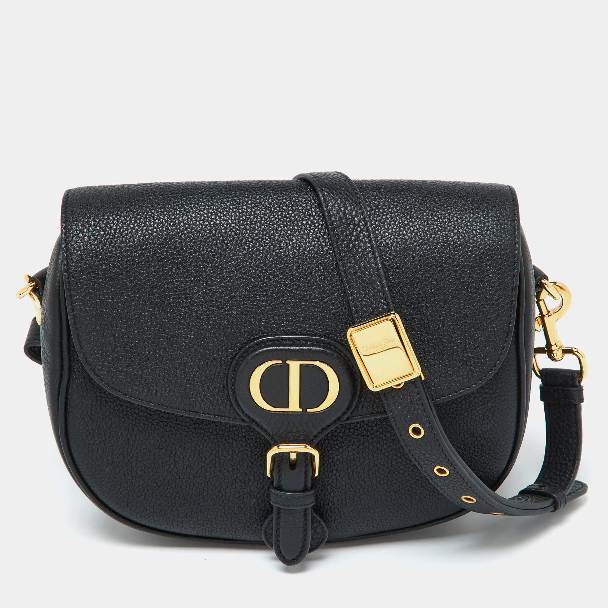 Pre Owned Dior Black Leather Medium Bobby Shoulder Bag