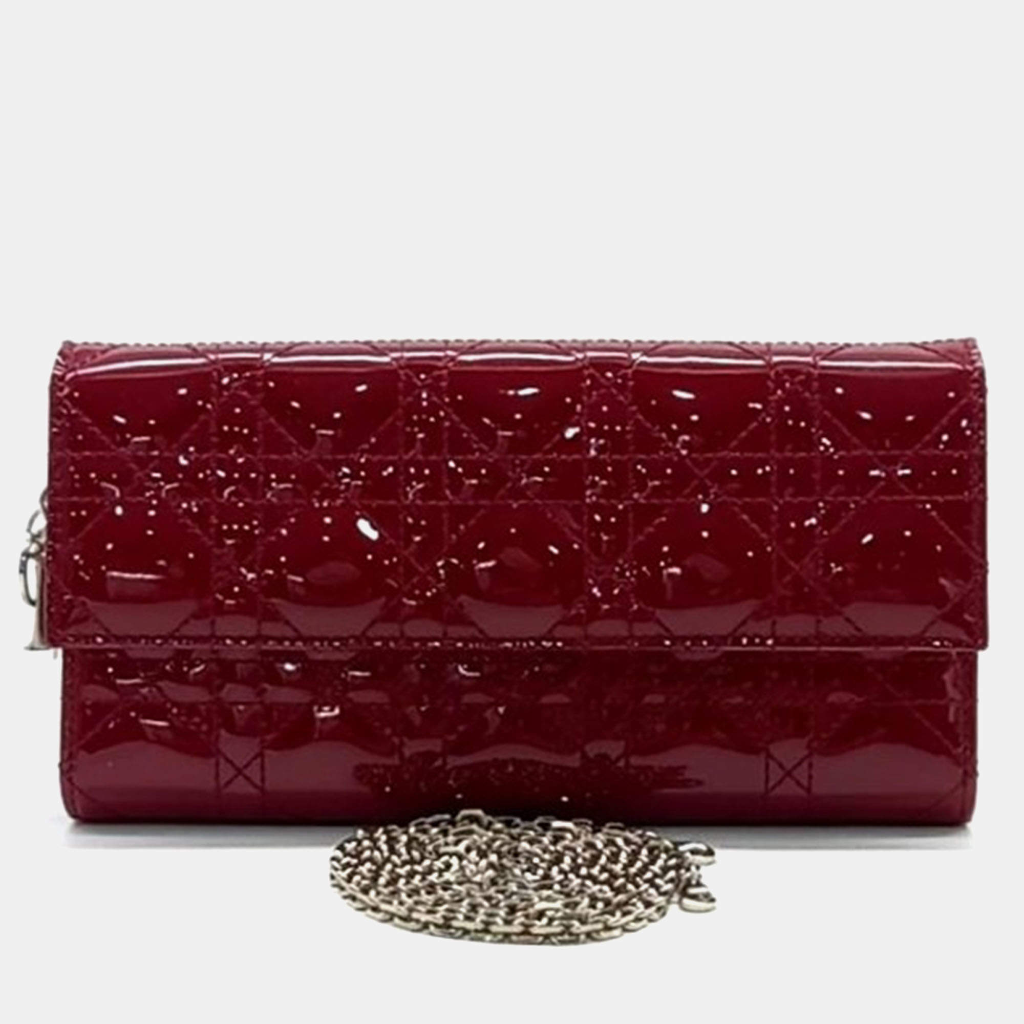 Pre Owned Christian Dior Patent Cannage Clutch